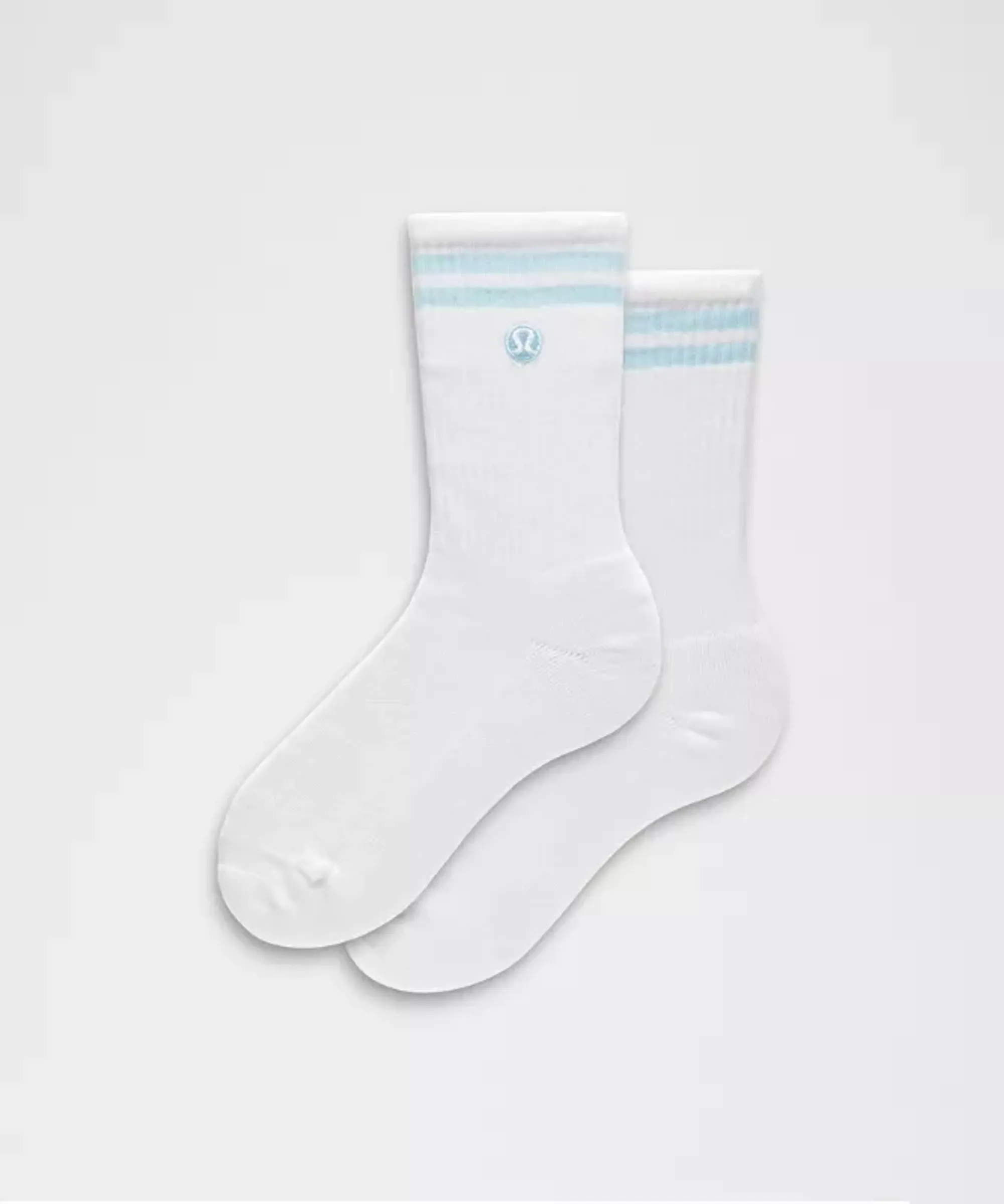 lululemon – Daily Essential Crew Socks Stripe – Color White – Size Large