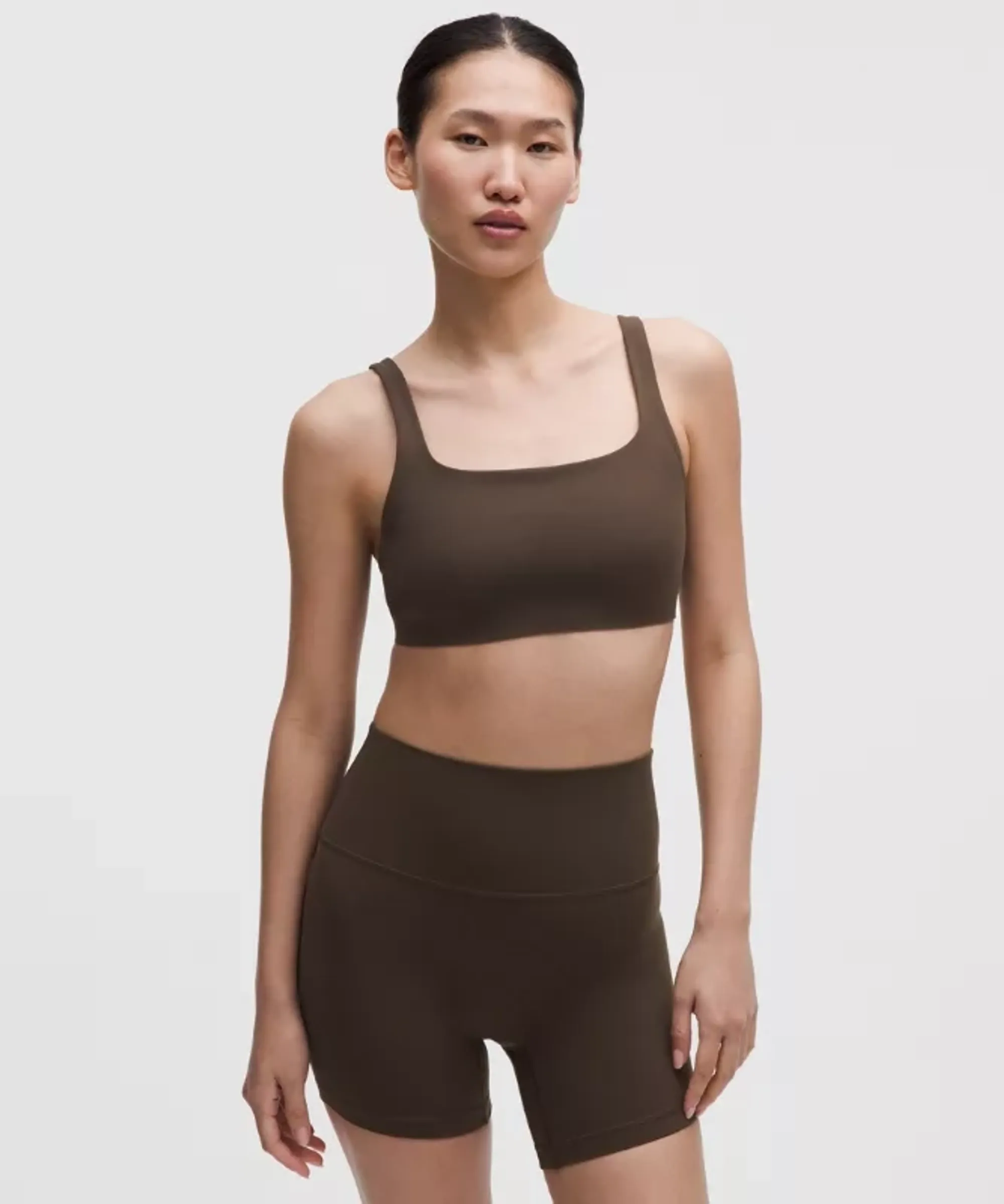 lululemon – Women's FlexyFlex Squareneck Yoga Sports Bra Light Support, A-C Cups – Color Brown – Size Large/XL