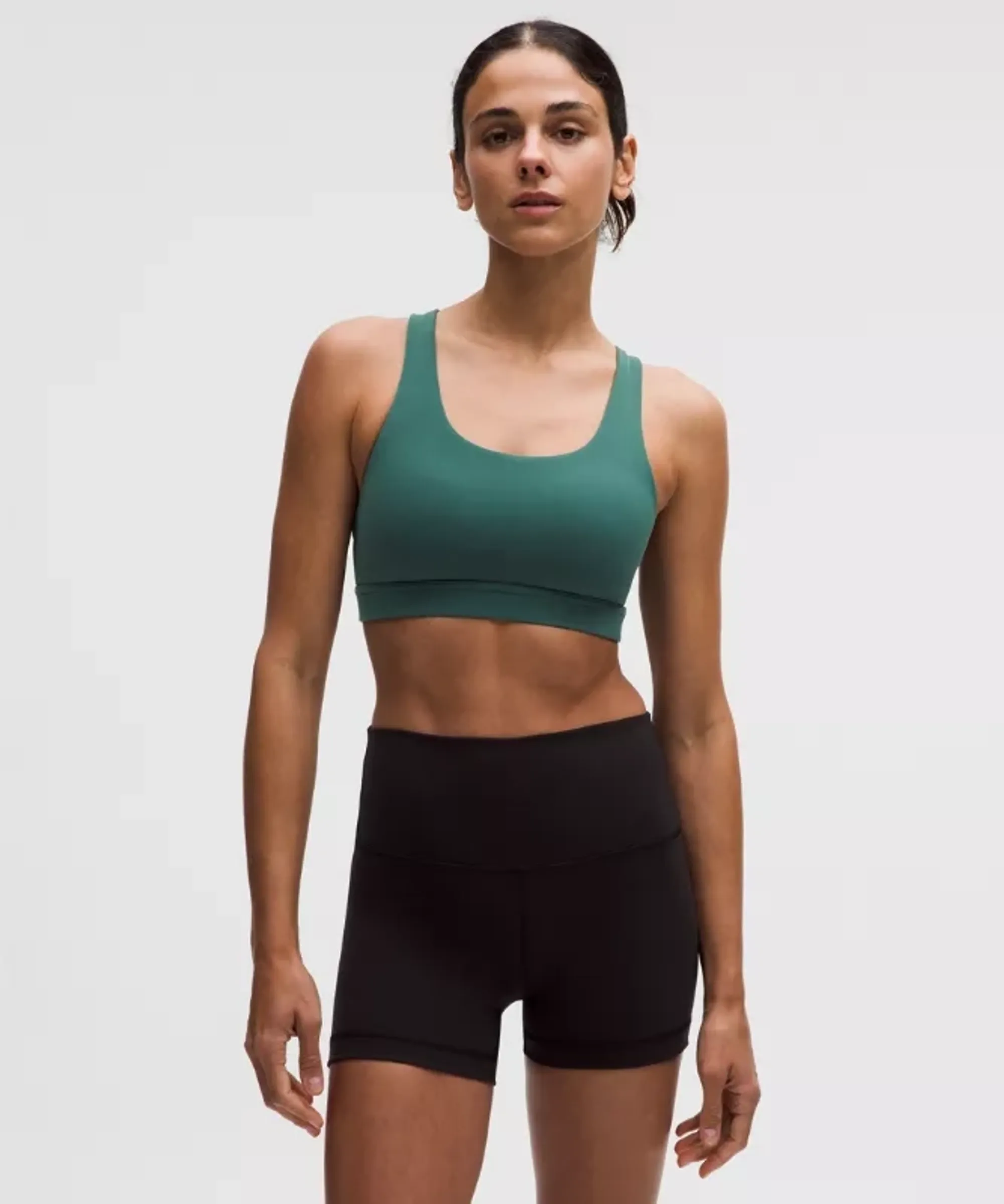 lululemon – Women's Wunder Train Mesh-Back Sports Bra Medium Support, B/C Cup – Color Green – Size 10