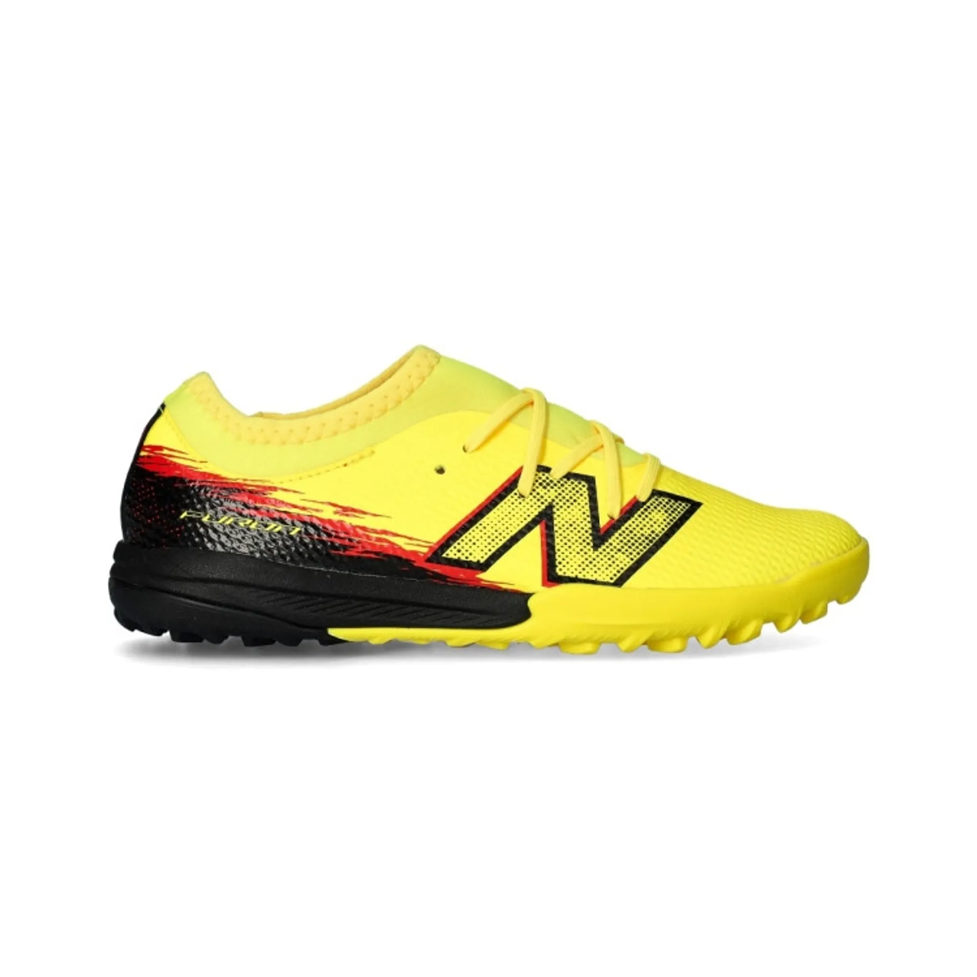 New Balance Kids Furon Team Jnr TF V8 in Yellow/Black/Red Synthetic