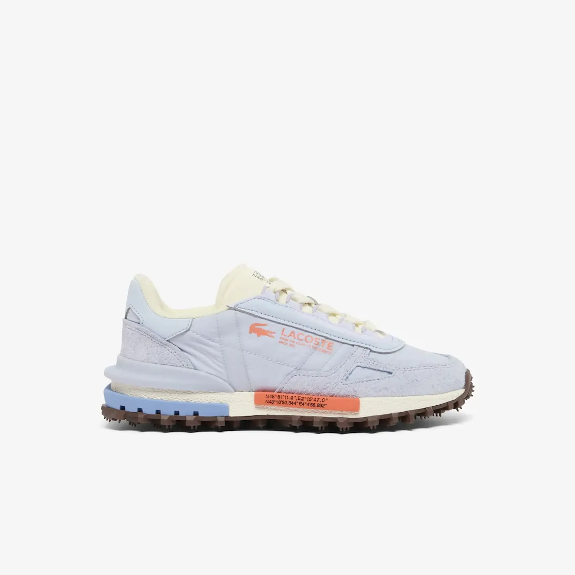 Lacoste Women's Elite Active Sneakers - Light Blue / Orange