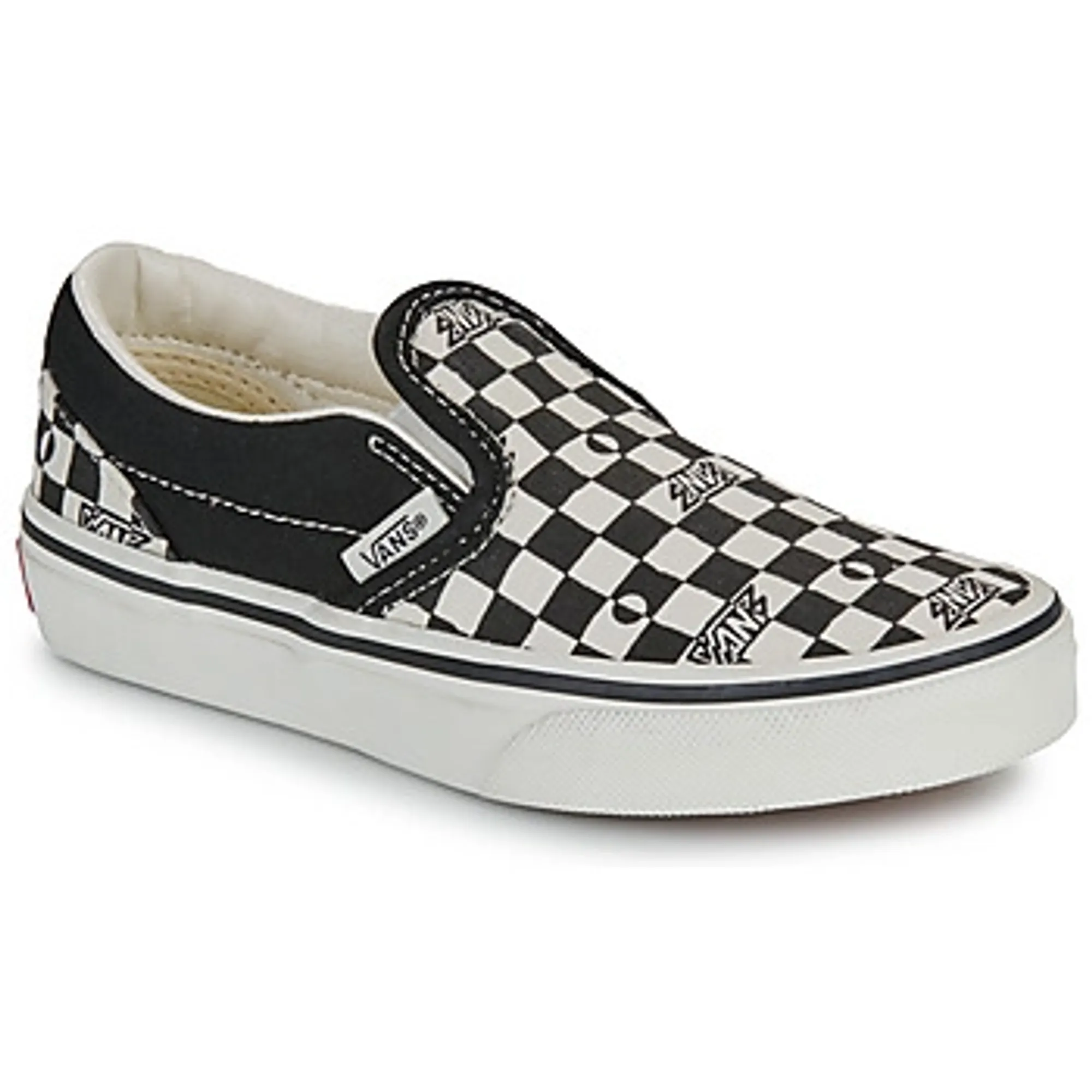 Vans  Classic Slip-On GEO CHECK BLACK/WHITE  girls's Children's Slip-ons (Shoes) in Black