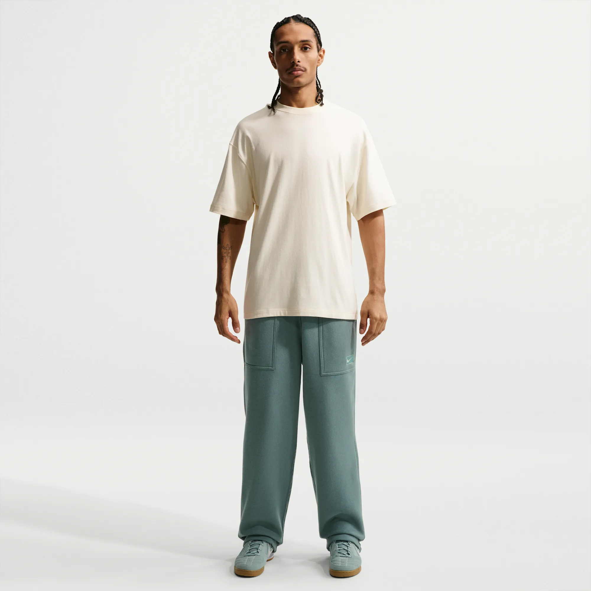 Nike Men's Open-Hem Trousers - Grey - Fleece