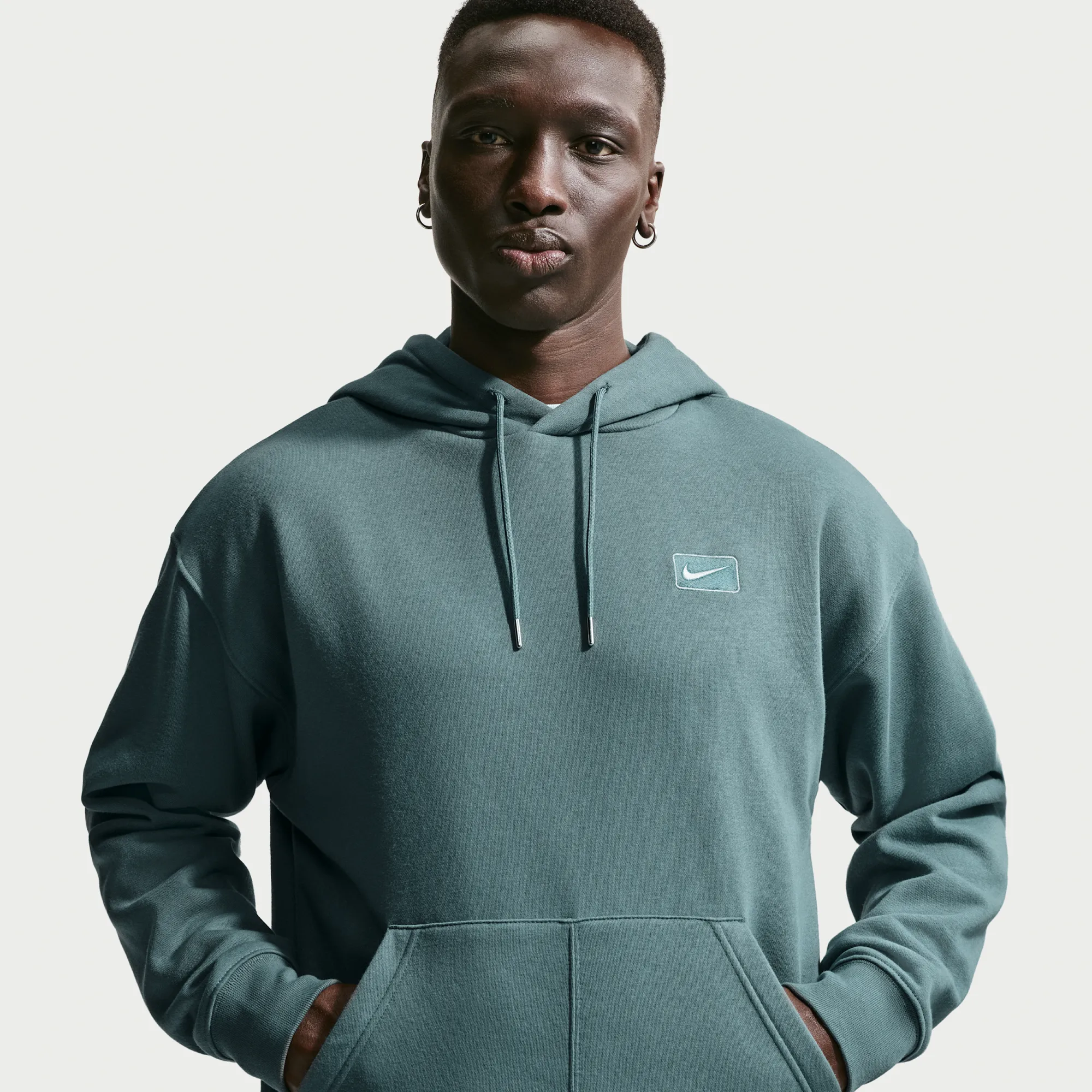 Nike Men's Pullover Hoodie - Grey - Fleece