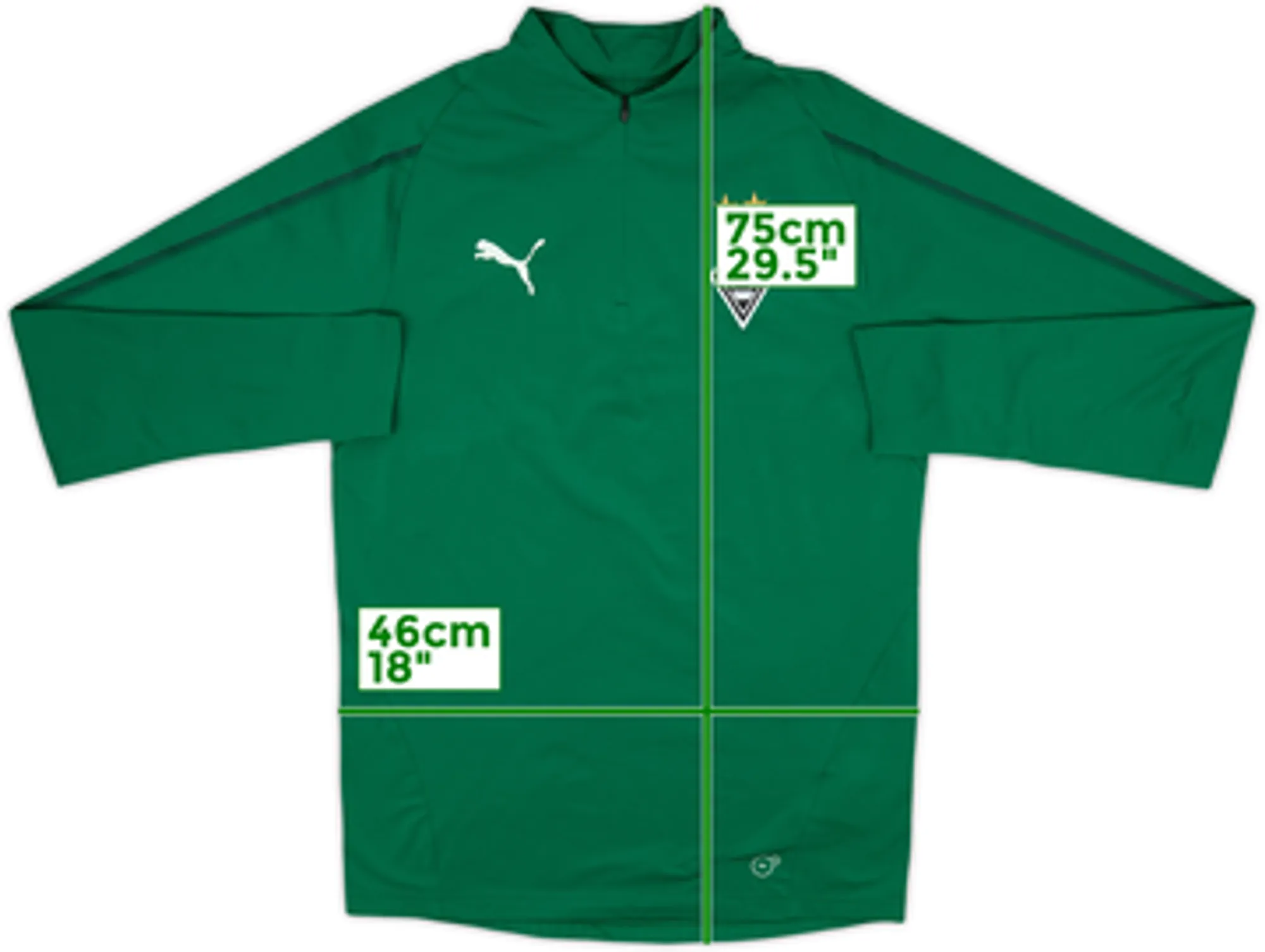 2018-19 Borussia Monchengladbach Puma 1/4 Zip Drill Top - 10/10 - (S)