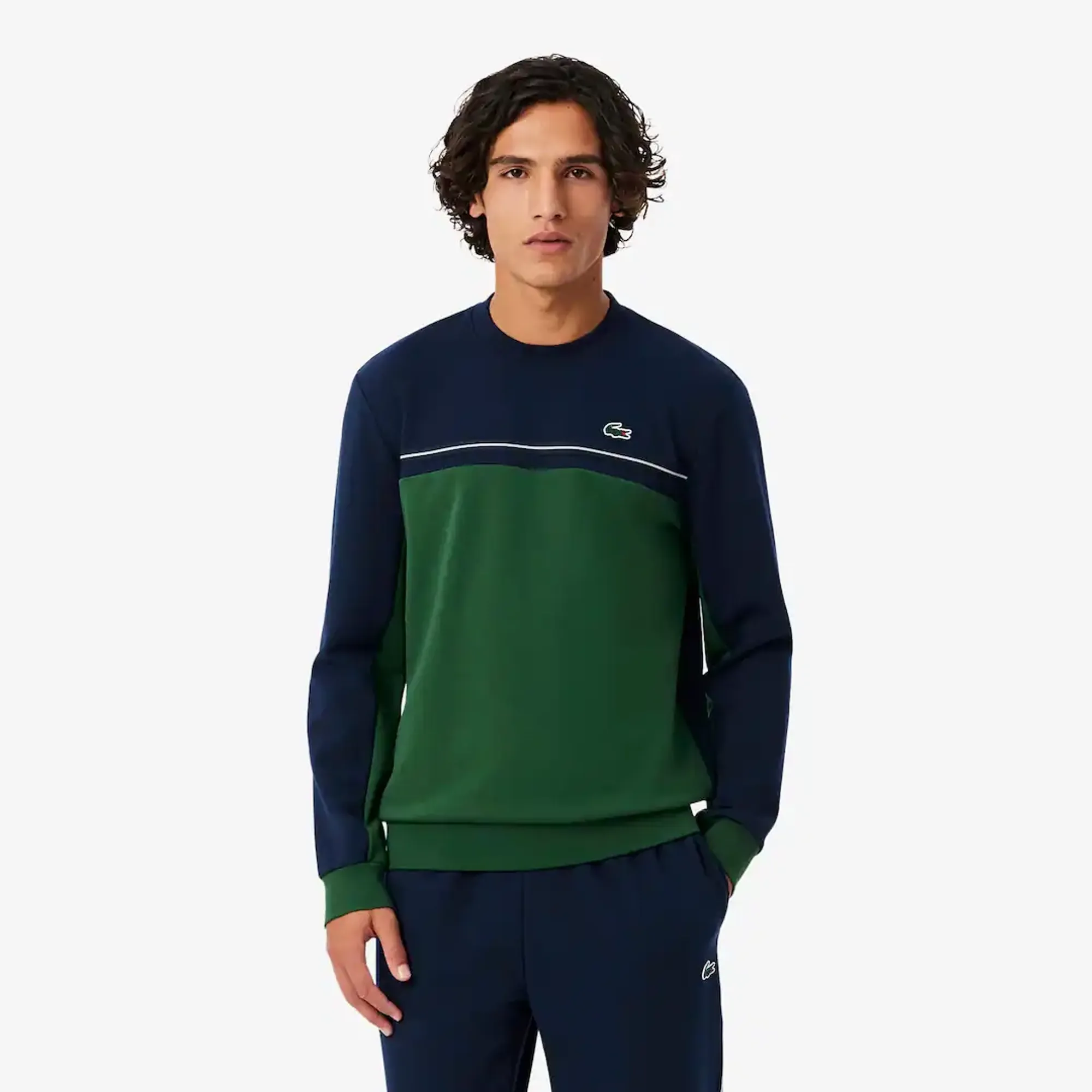 Lacoste Colour-Block Sweatshirt - Navy Blue / Green
