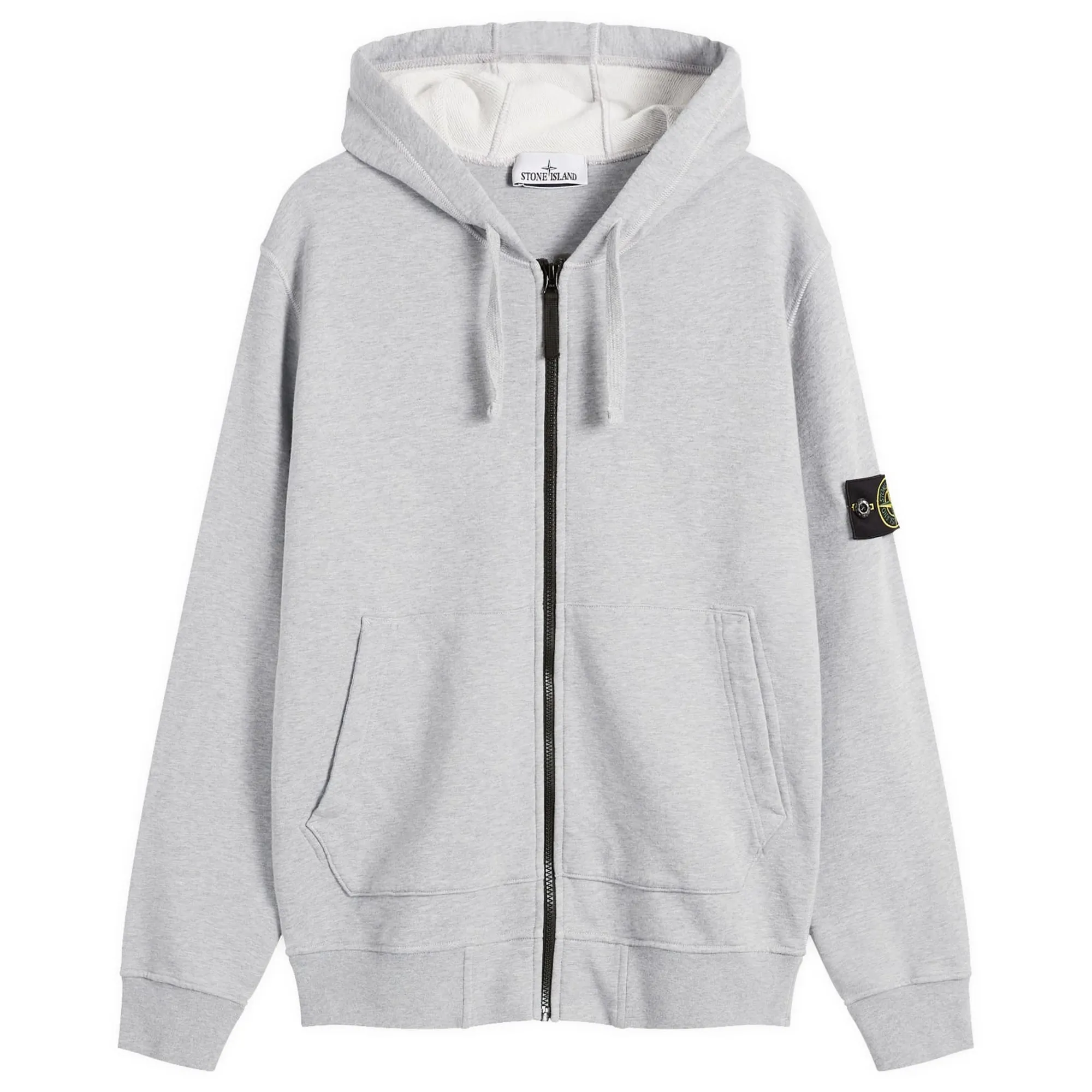 Stone Island Men's Garment Dyed Zip Hoodie Melange Grey
