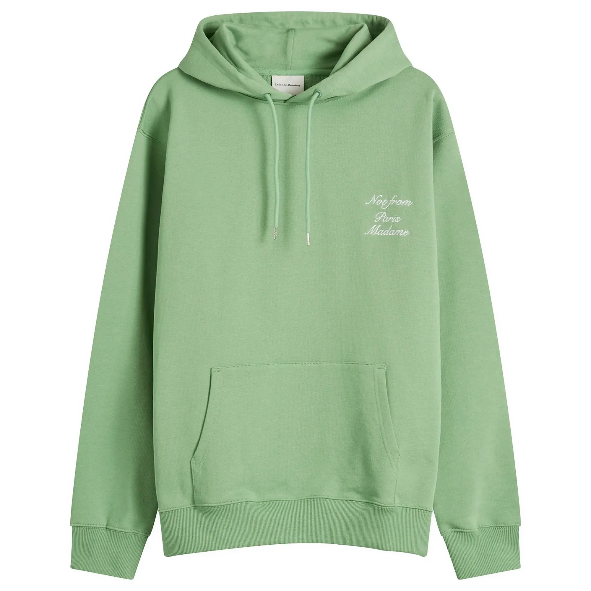 Drôle de Monsieur Men's Calligraphy Slogan Hoodie Light Green