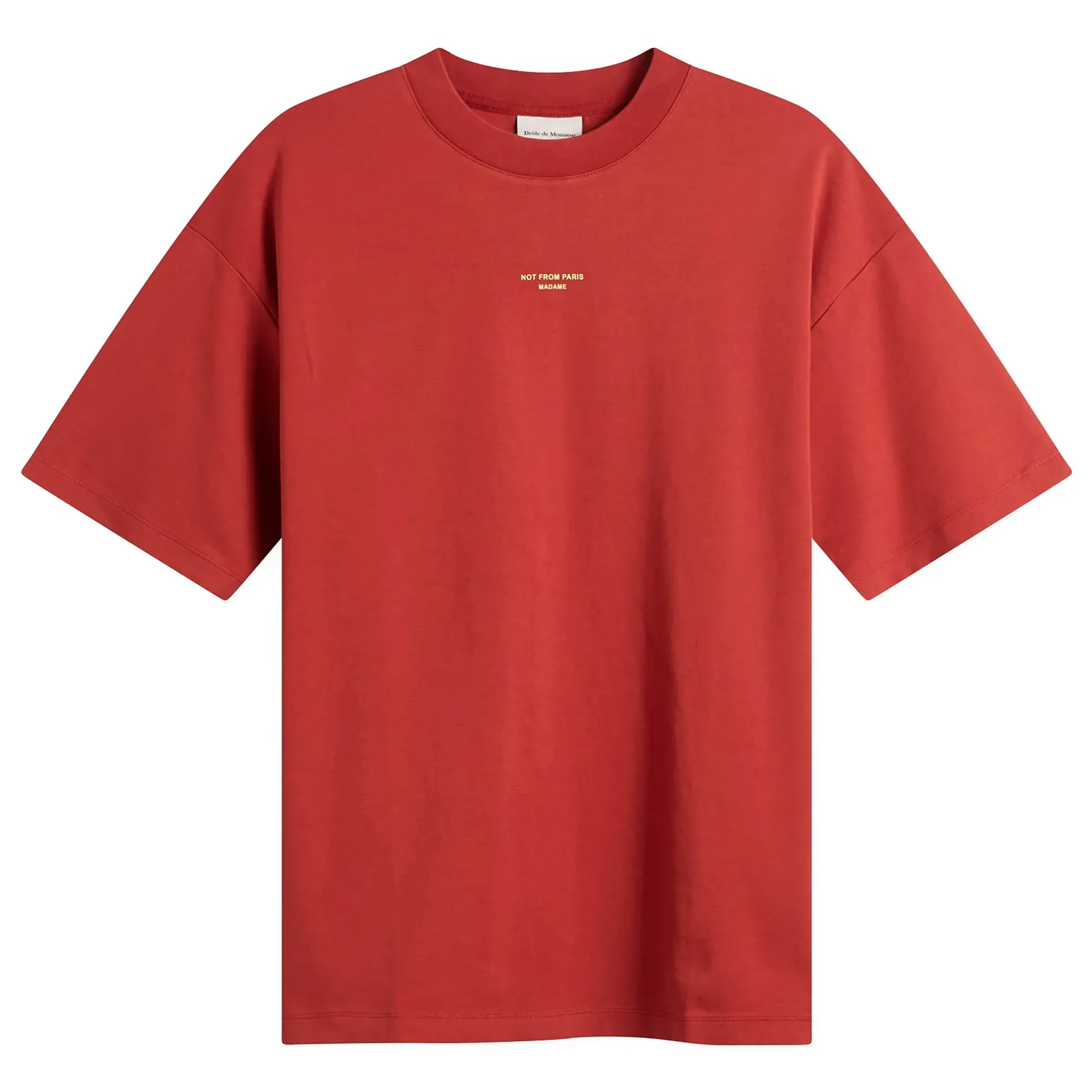 Drôle de Monsieur Men's The Classic Slogan T-Shirt Dark Red