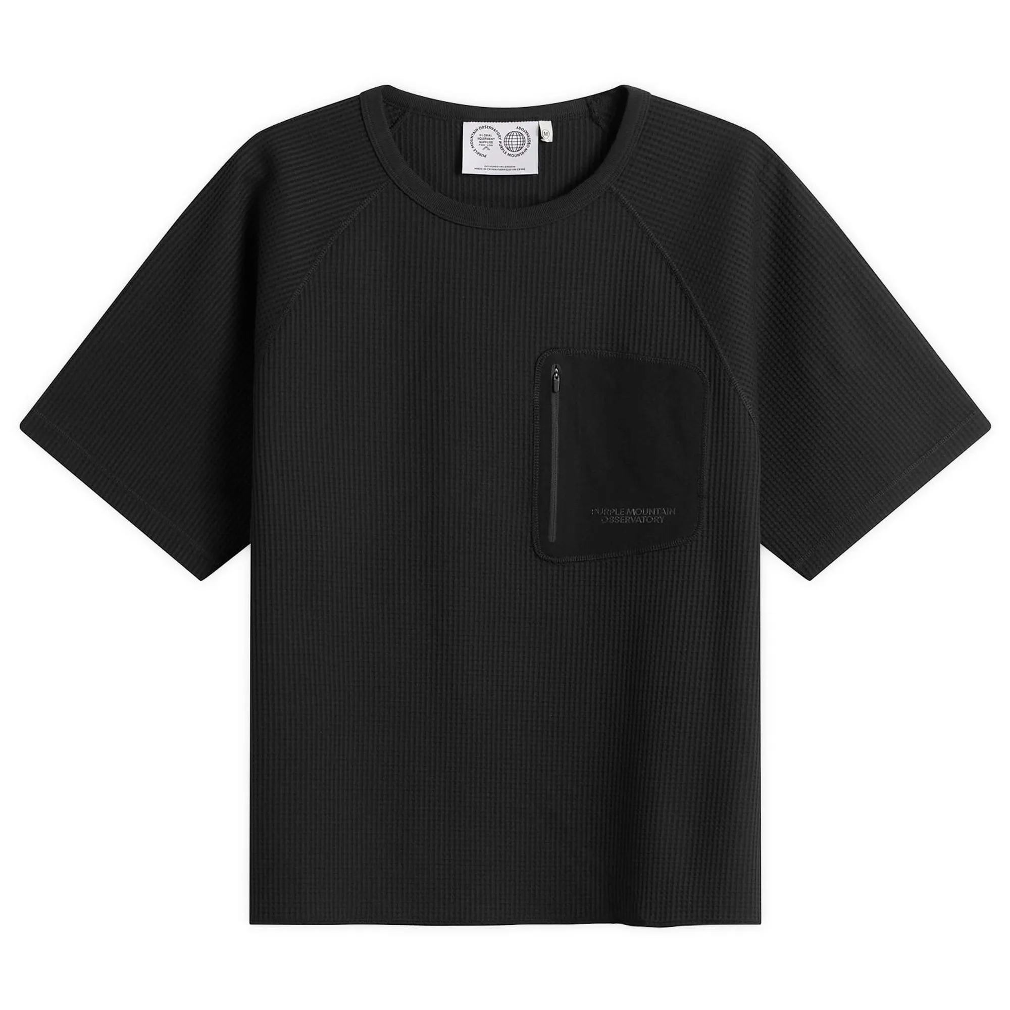 Purple Mountain Observatory Men's Waffle T-Shirt Black