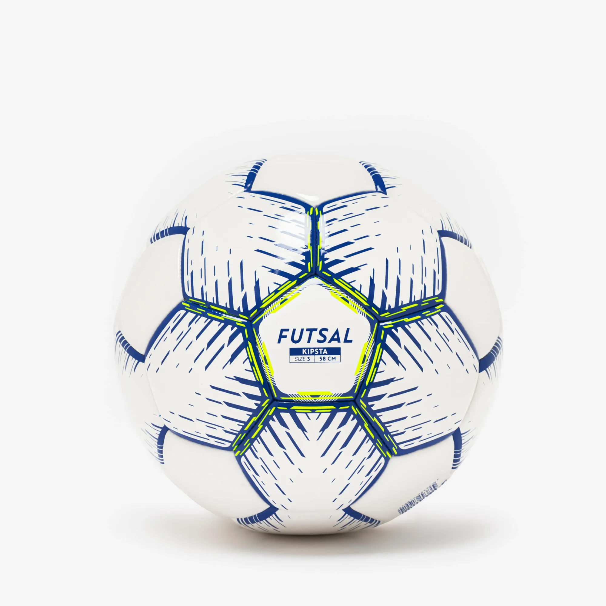 Size 3 Hybrid Futsal Ball - White/Blue/Neon Yellow