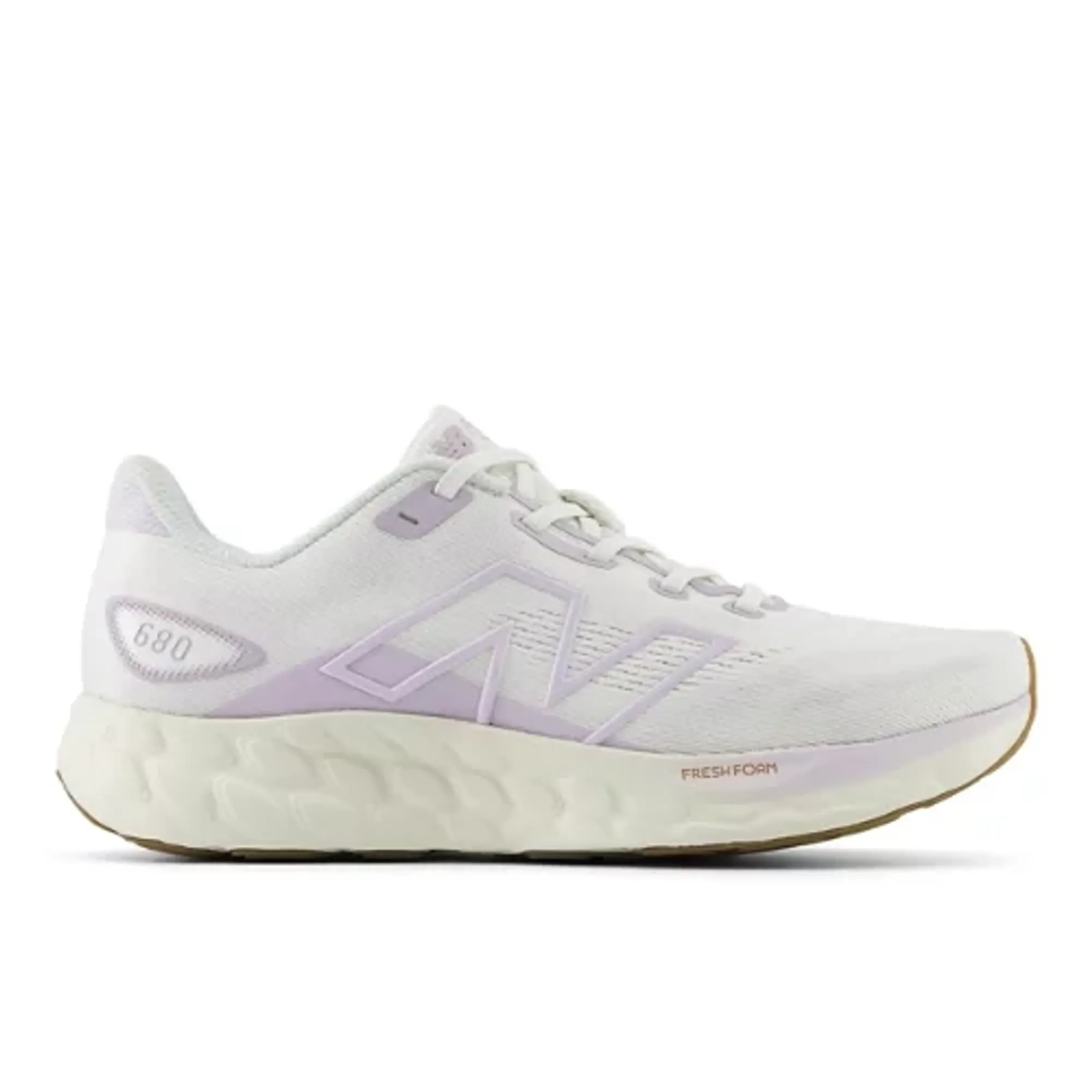 New Balance Women's Fresh Foam 680 v9 in White/Purple Textile