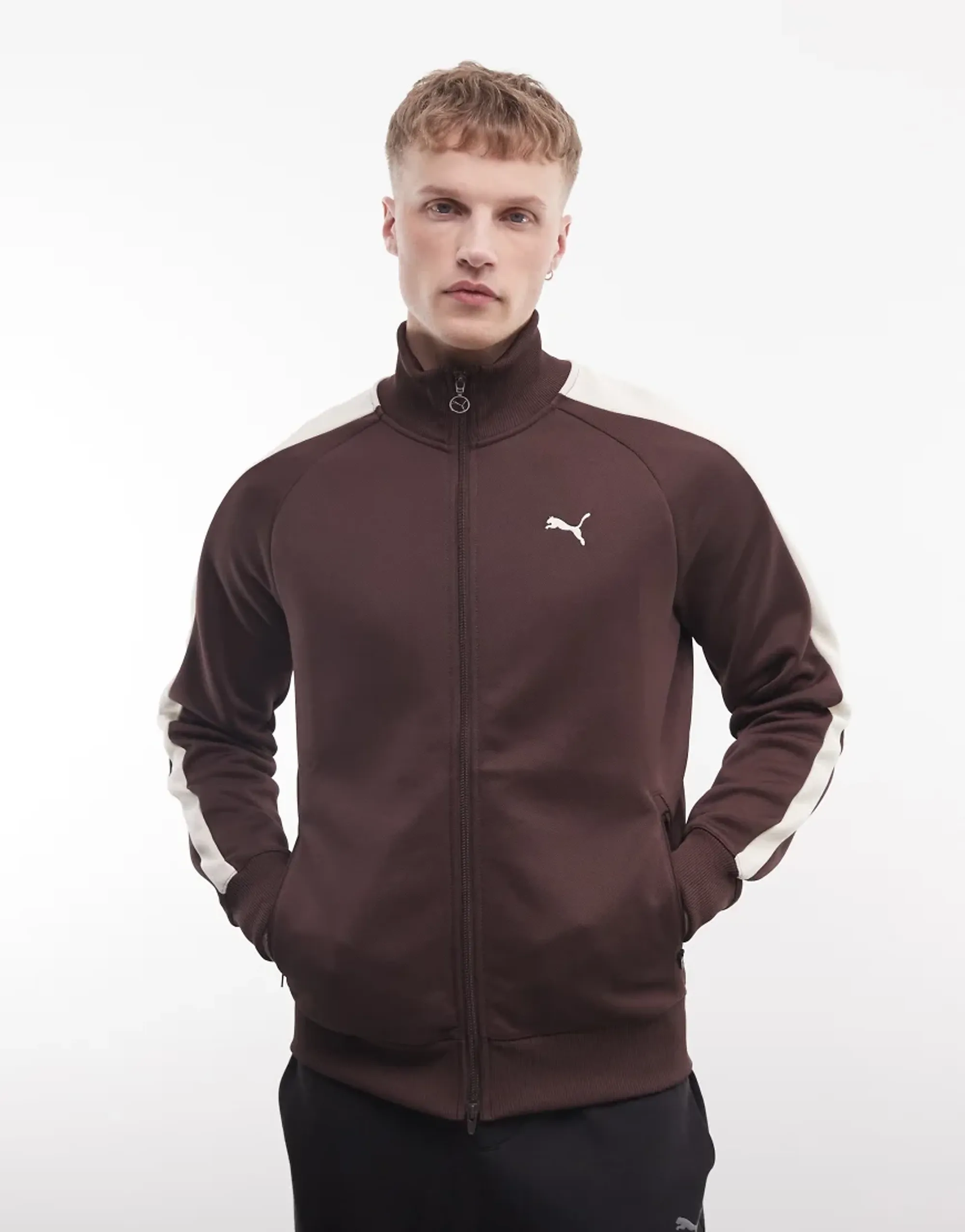 PUMA T7 ALWAYS ON Track Jacket Men in Brown | Size Large