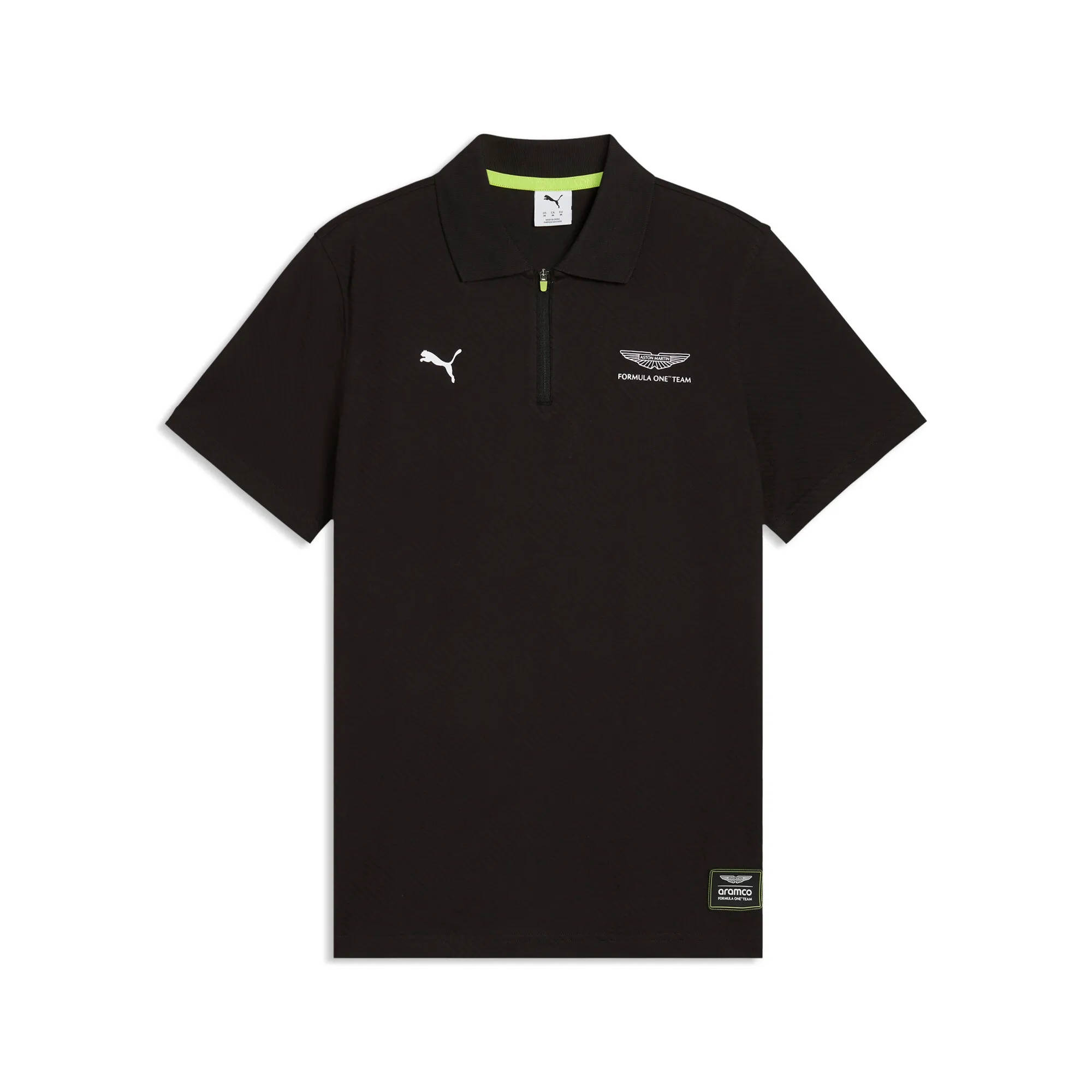 PUMA x ASTON MARTIN ARAMCO F1Â® TEAM Jacquard Polo Men in Black | Size Large
