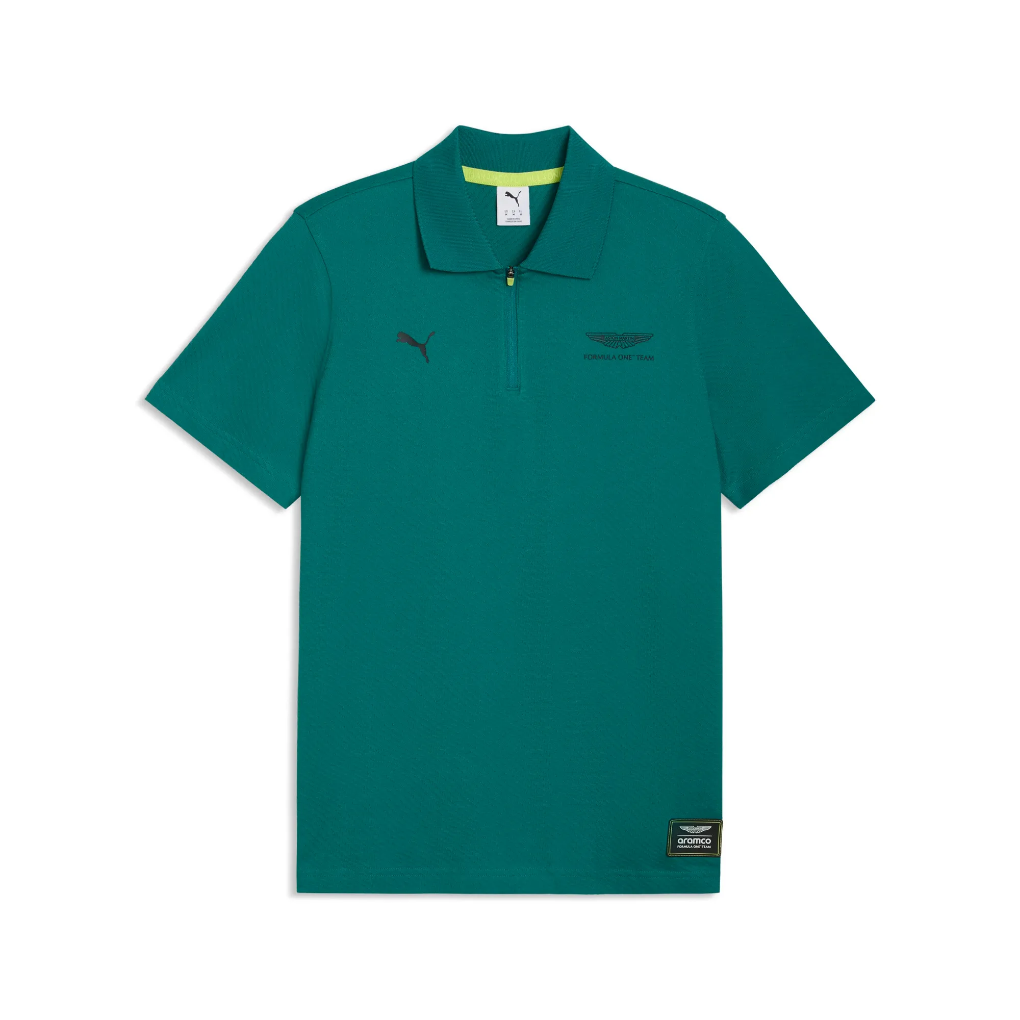 PUMA x ASTON MARTIN ARAMCO F1Â® TEAM Jacquard Polo Men in Green | Size Large
