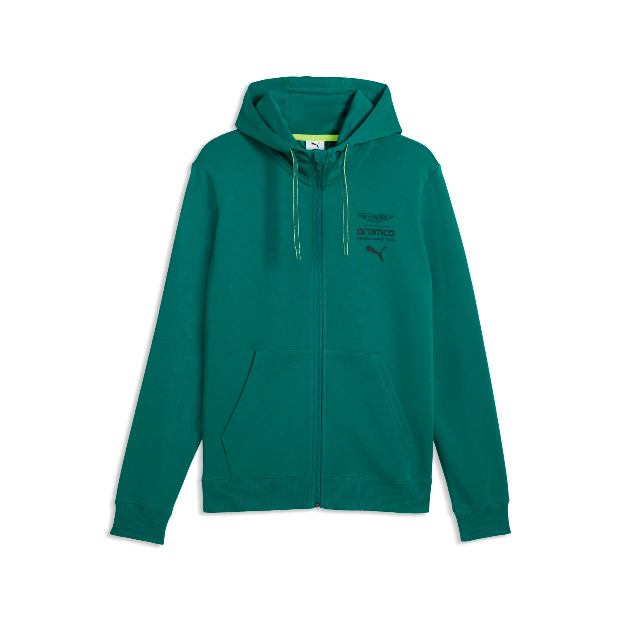 PUMA x ASTON MARTIN ARAMCO F1Â® TEAM Essentials Hoodie Men in Green | Size Large