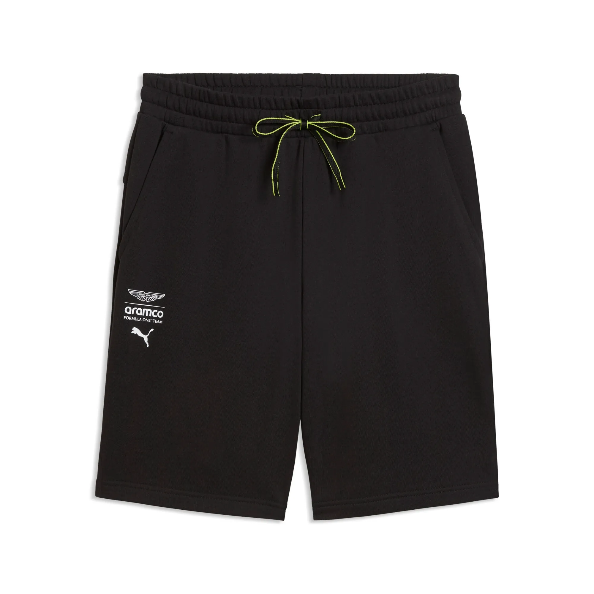 PUMA x ASTON MARTIN ARAMCO F1Â® TEAM Essentials Shorts Men in Black | Size Large