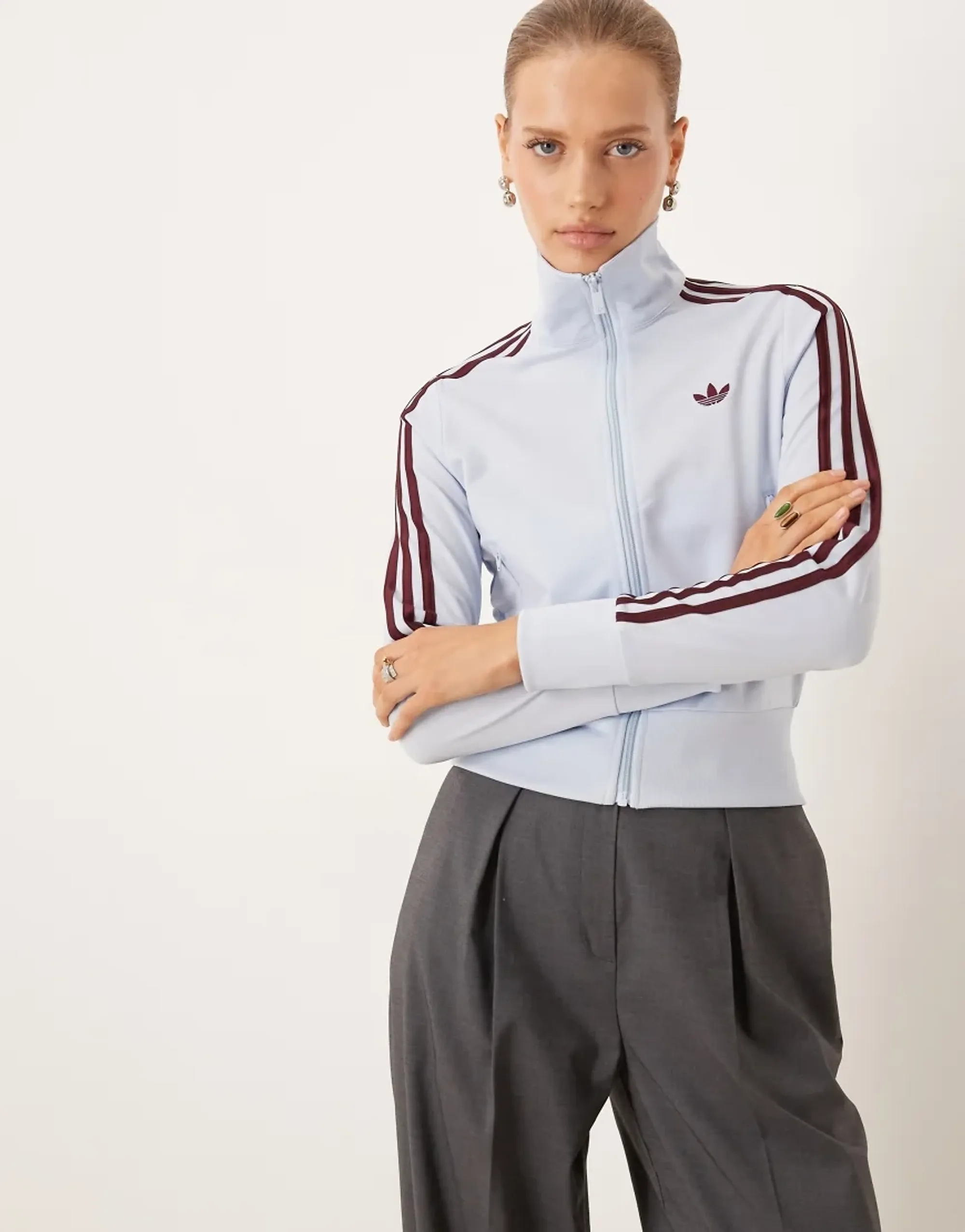 Adidas Originals Firebird Classic Track Top In Blue And Maroon