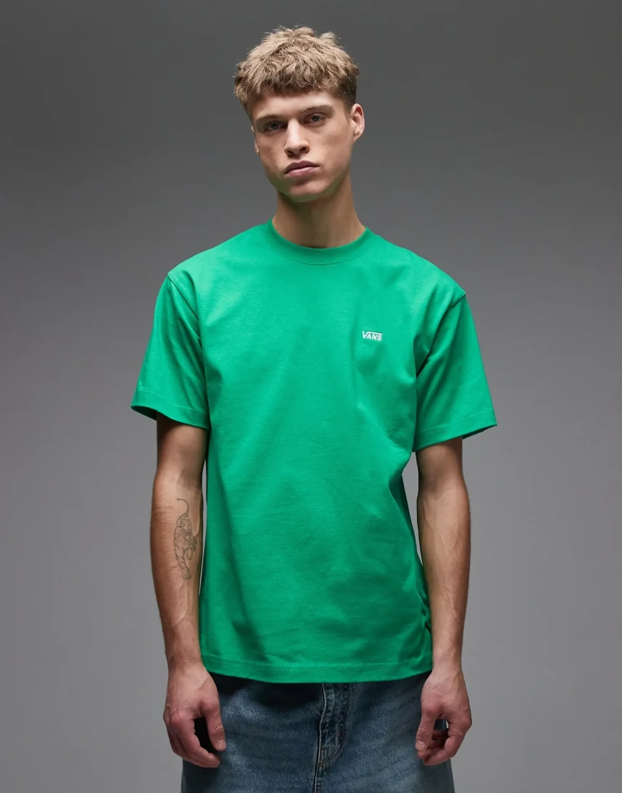 Vans Left Chest Logo Oversized T-Shirt In Bright Green
