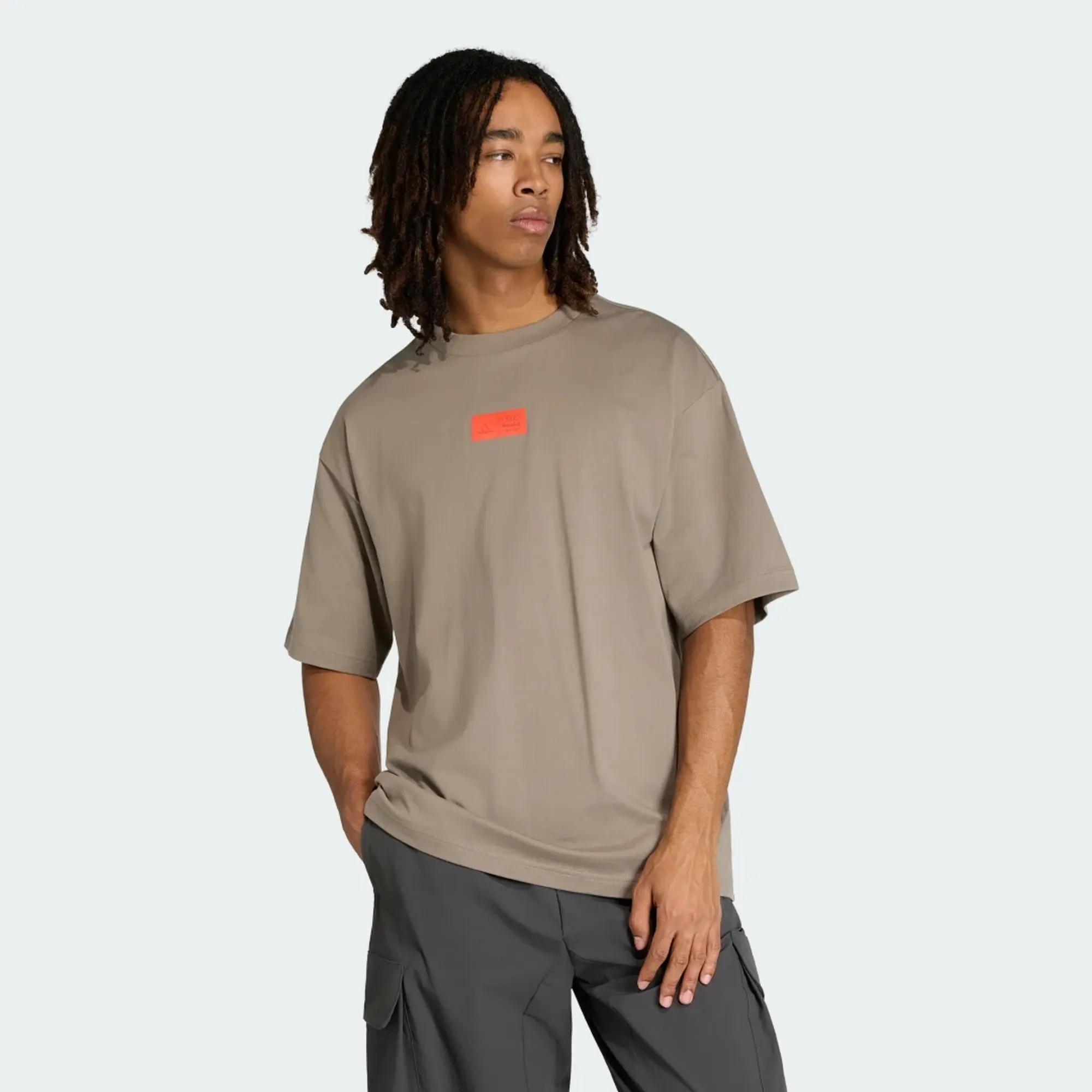 Adidas Performance Audi Formula One Team Elevated Graphic I Ss Tee In Simple Brown / Hi-Res Red