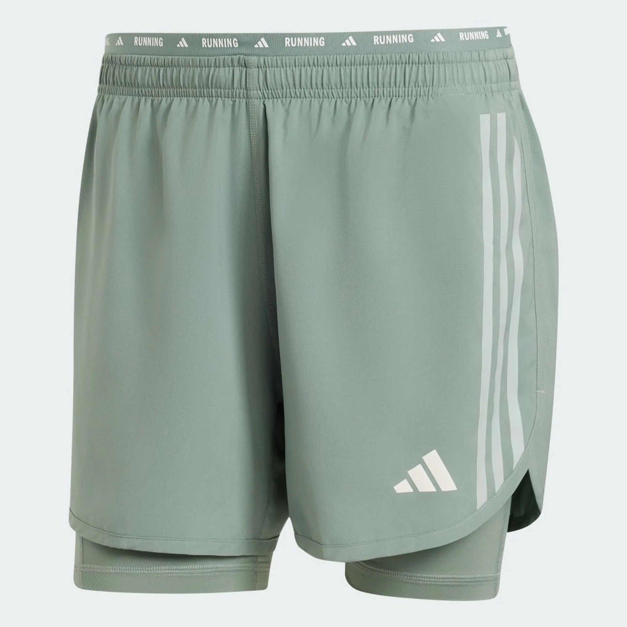 adidas Own the Run 3 Stripes 2in1 Short