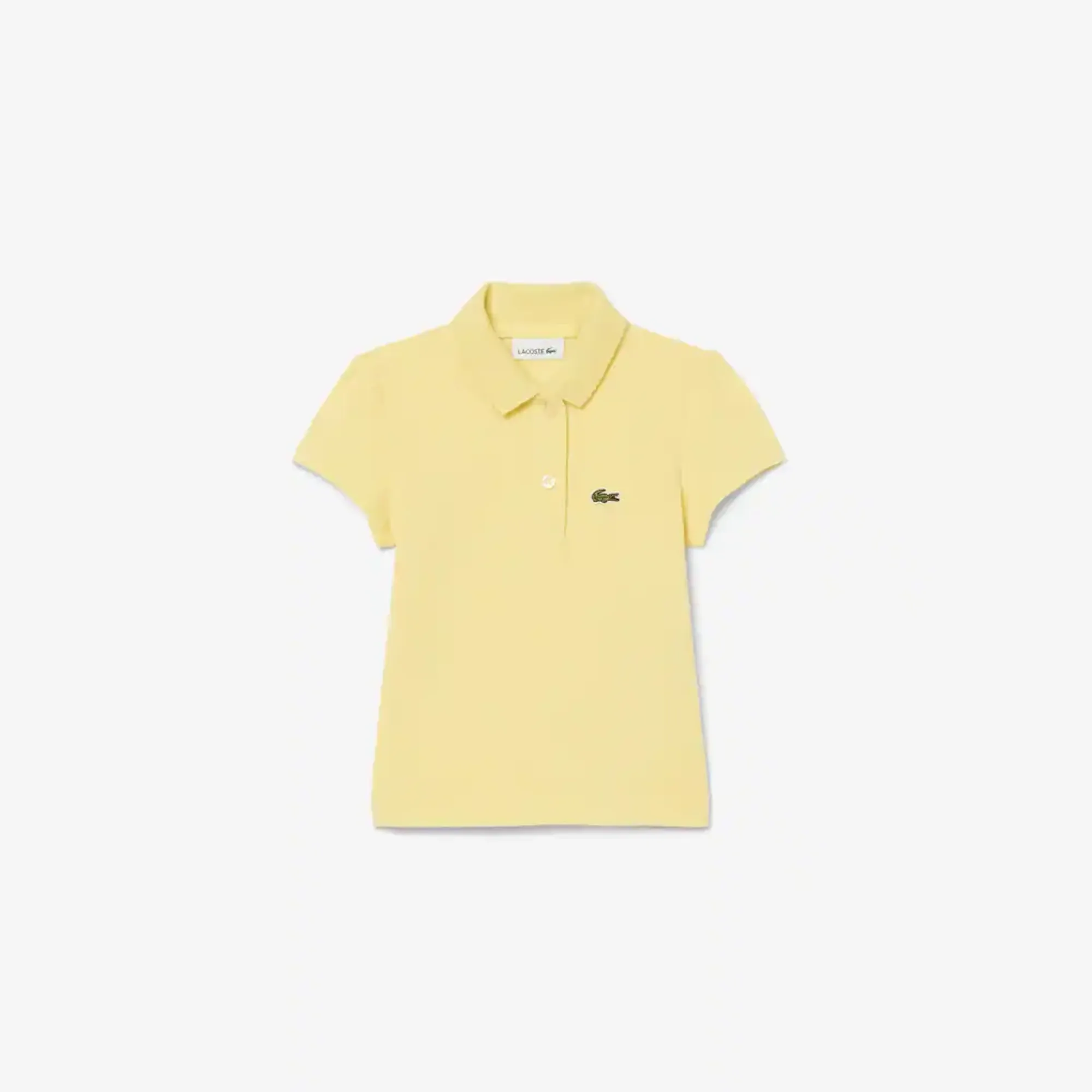 Lacoste Scalloped Collar Piqué Polo Shirt - Pastel Yellow