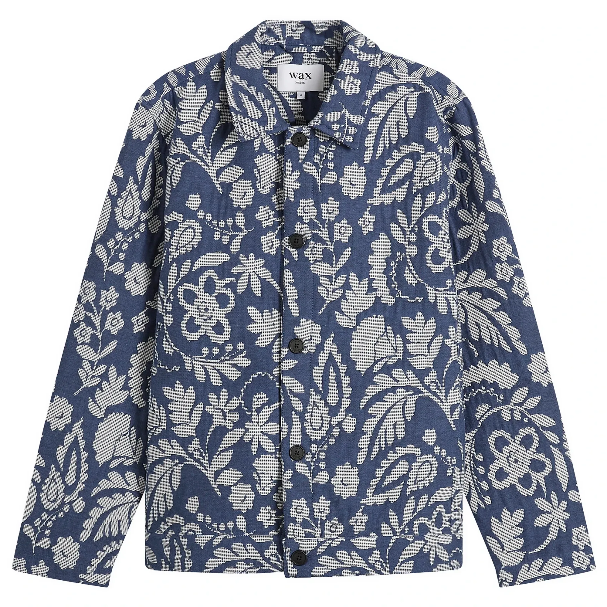 Wax London Men's Iggy Floral Jacquard Jacket Blue/Ecru