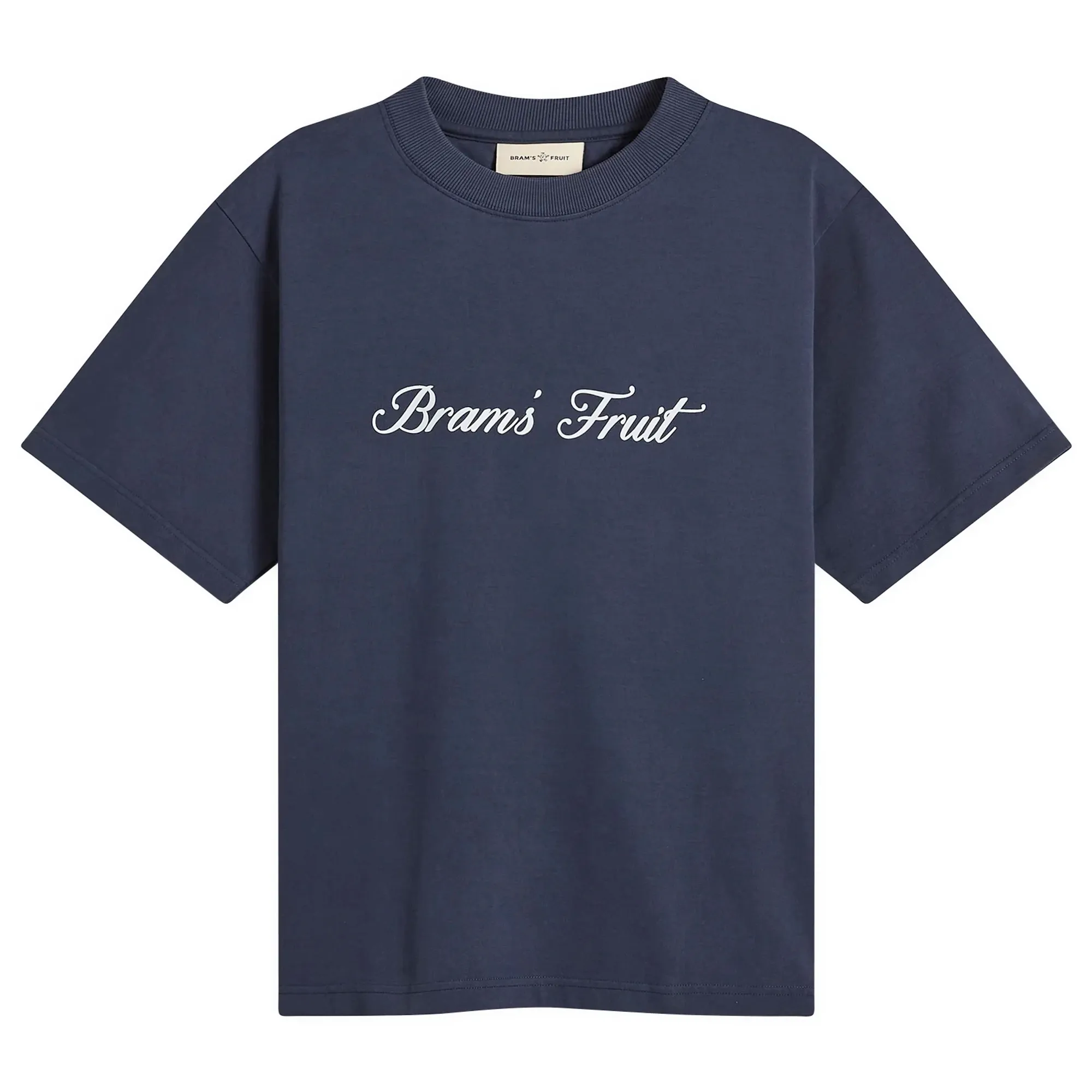 Bram's Fruit Men's Script Logo T-Shirt Navy