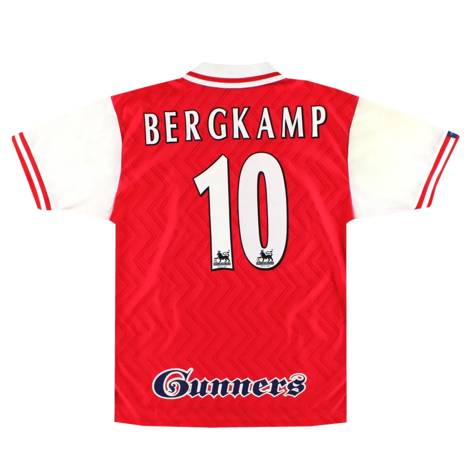 1996-98 Arsenal Nike Home Shirt Bergkamp #10 L - Arsenal / Excellent 