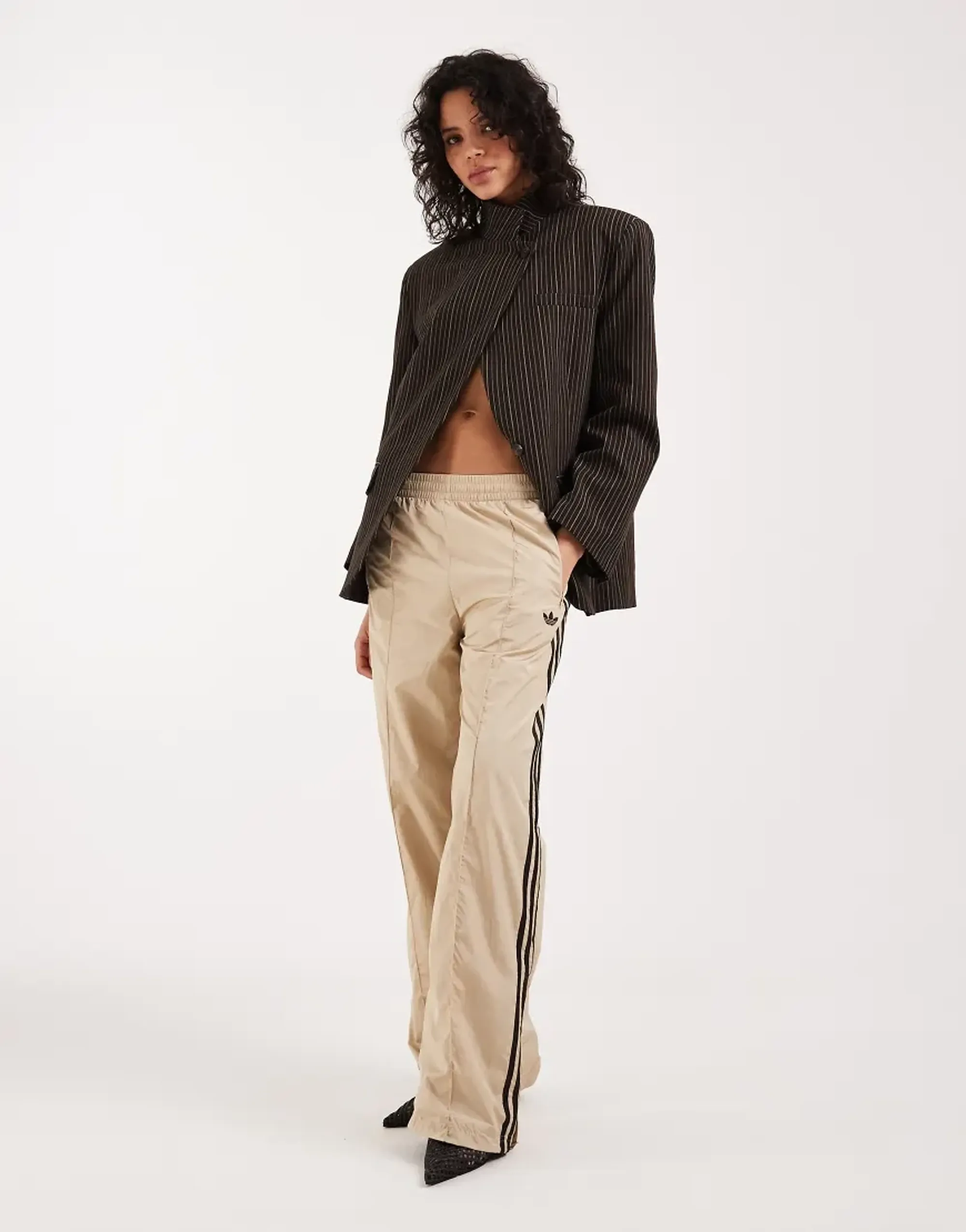 adidas Originals Womens Firebird Loose Track Trousers Stoned Khaki