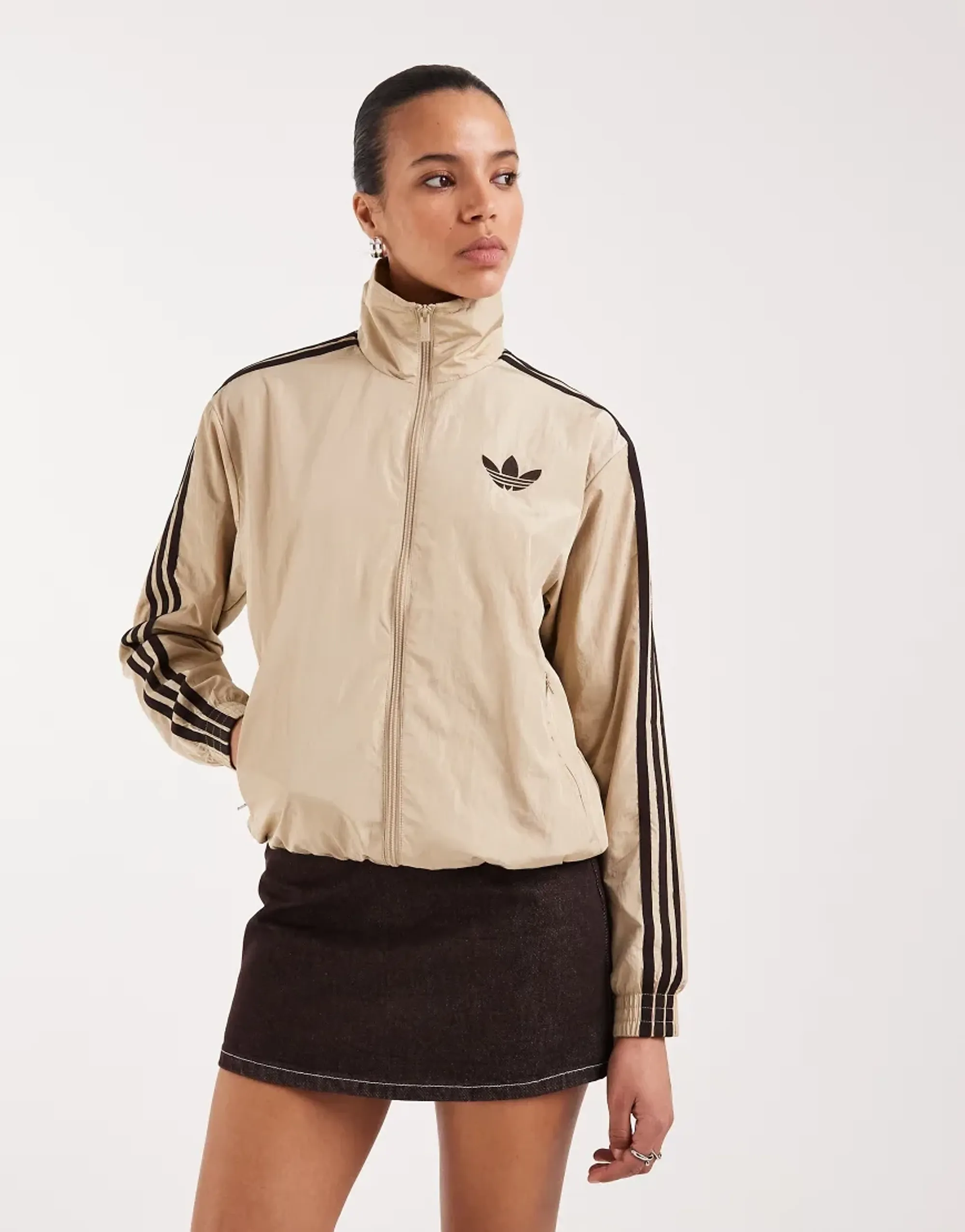 adidas Originals Womens Firebird Loose Track Top Stoned Khaki