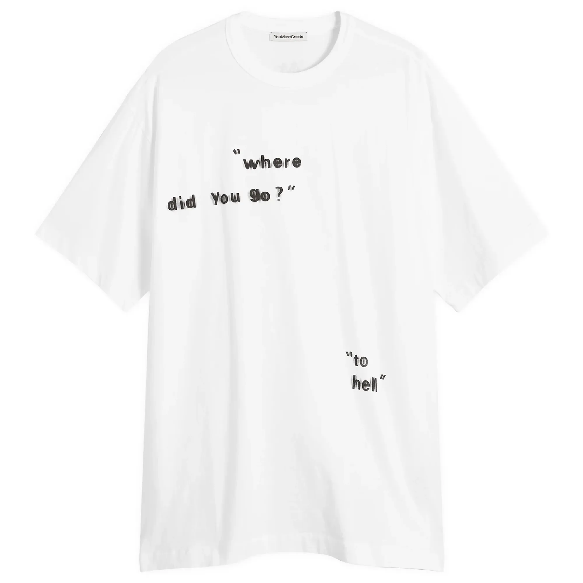 YMC Men's Where Did You Go Print Triple T Shirt White