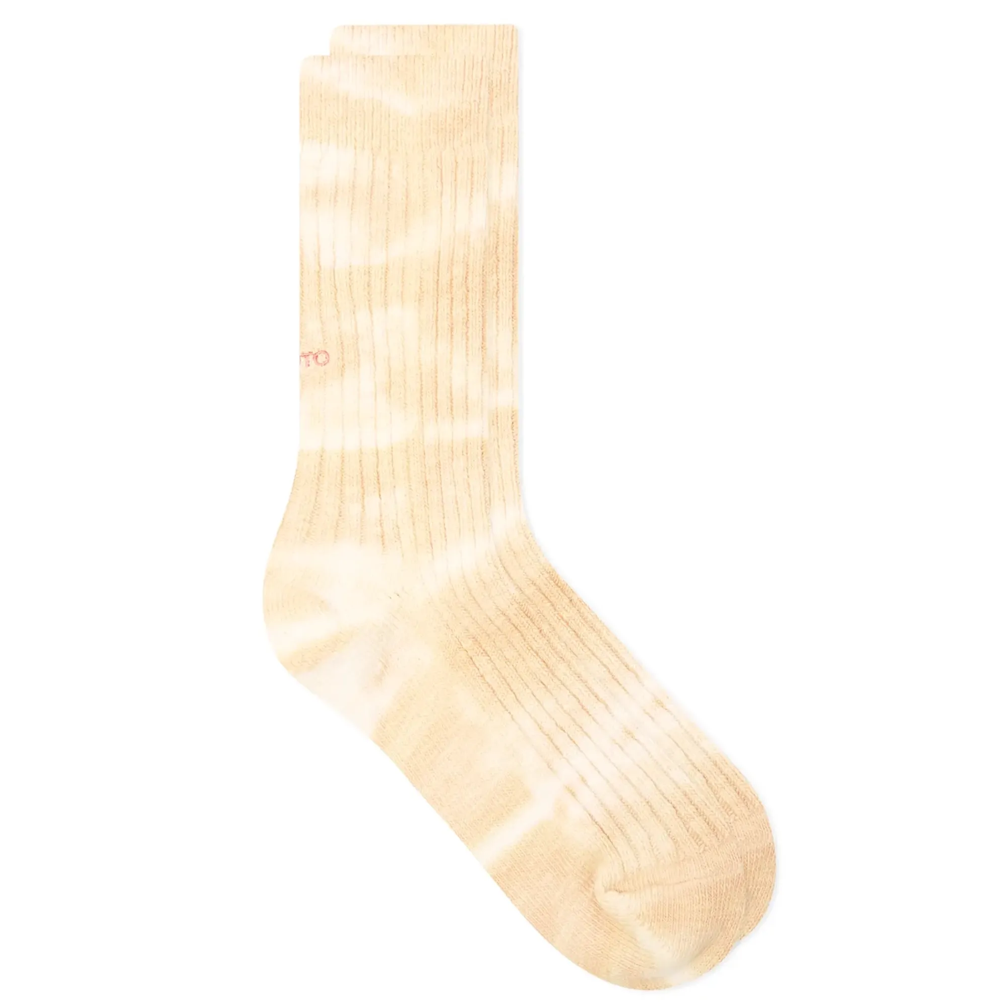 RoToTo Tie Dye Ribbed Crew Sock Sunrise Orange