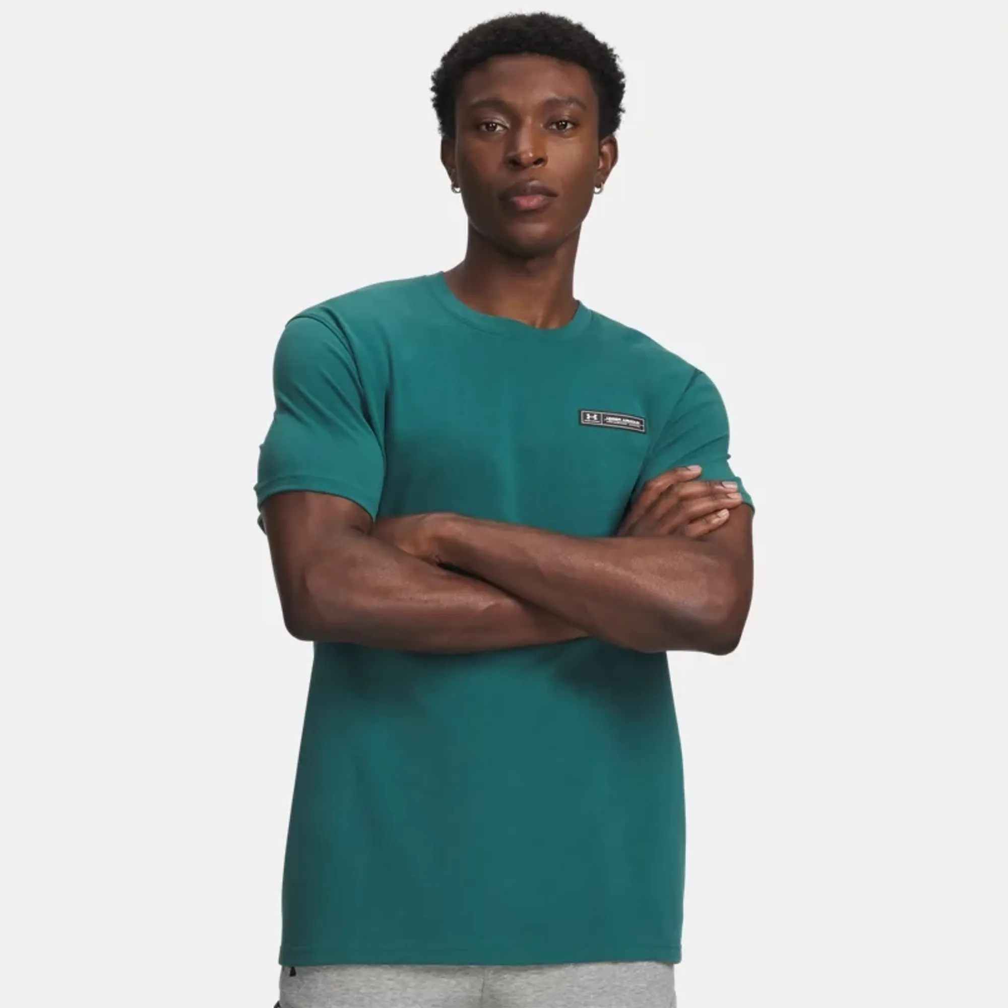 Under Armour  Heavyweight Armour Label Men's Short Sleeve Rack Green / Black L