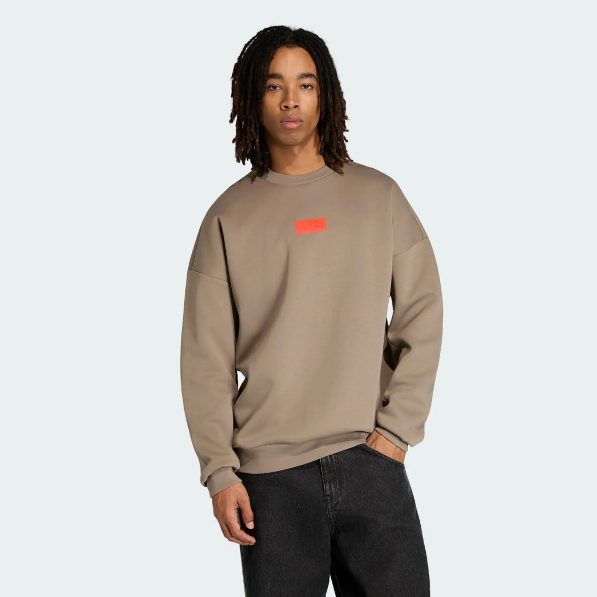 Adidas Performance Audi Formula One Team Elevated Crew Sweat In Simple Brown / Hi-Res Red