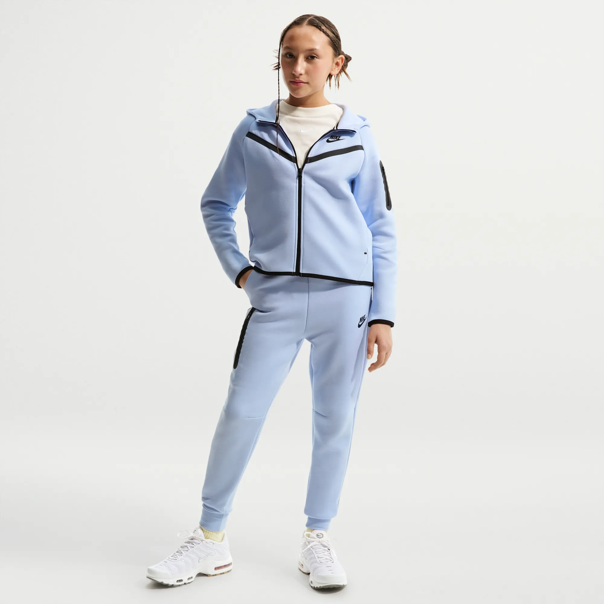 Nike Tech Fleece Girls' Joggers - Grey - Cotton/Polyester