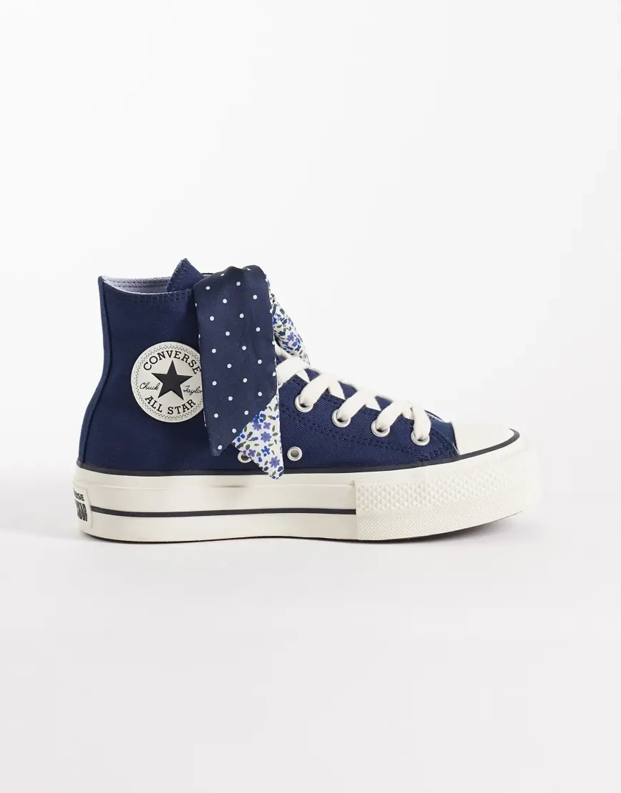 Converse Chuck Taylor All Star Lift Hi Platform Club House Trainers In Navy-Black