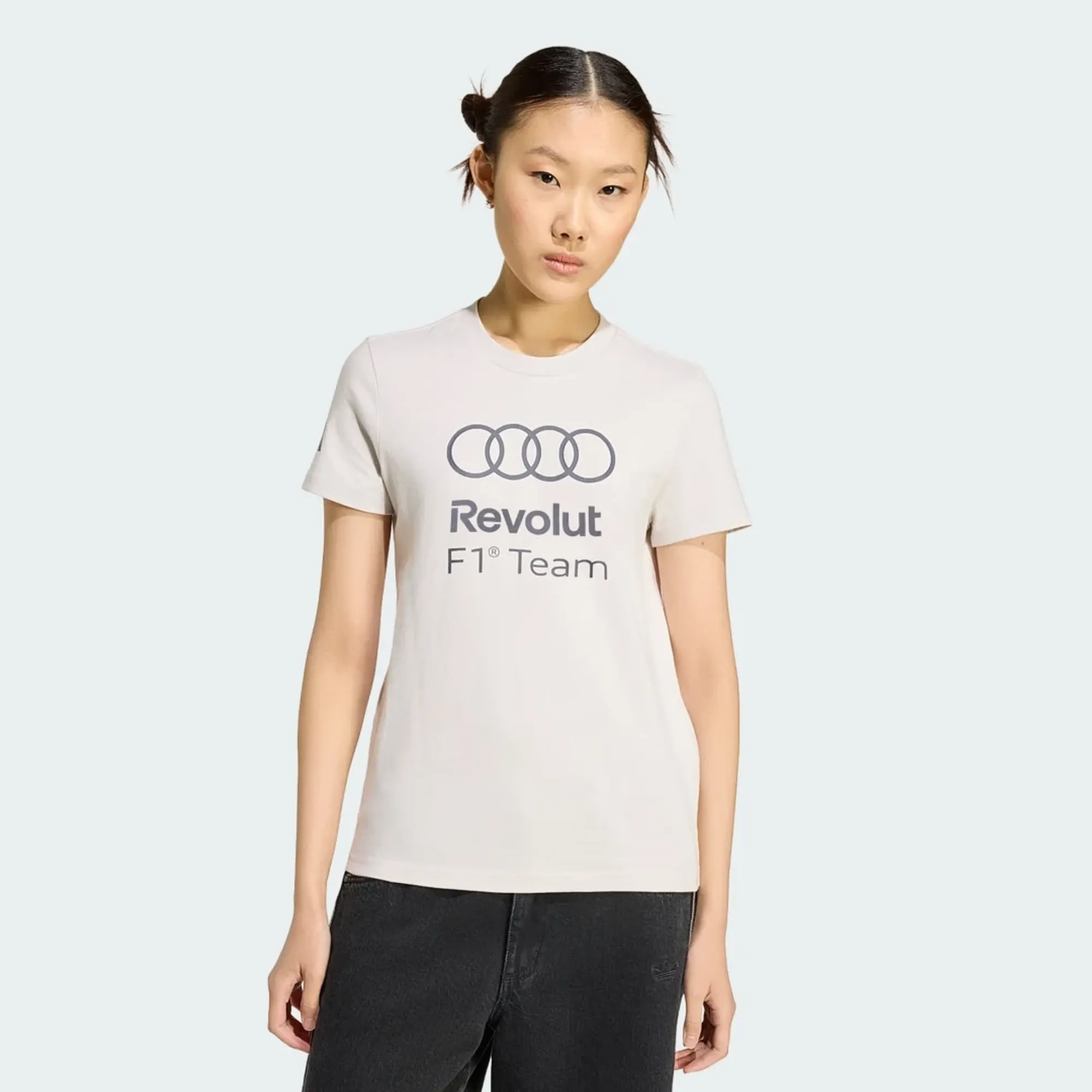 Adidas Performance Audi Formula One Team Dna Graphic Tee In Chalk Pearl-Grey