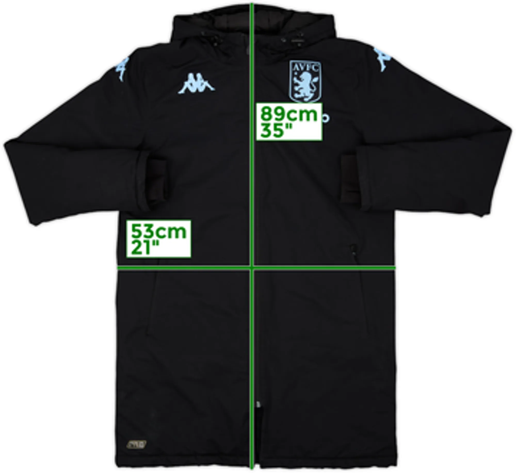 2021-22 Aston Villa Kappa Padded Bench Coat - 8/10 - (S)