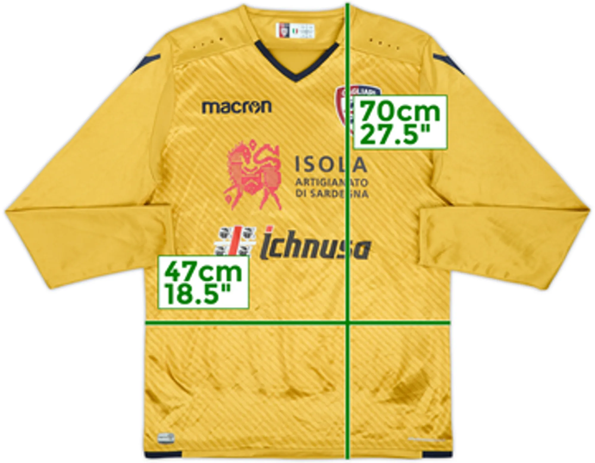 2017-18 Cagliari GK Shirt - 8/10 - (S)