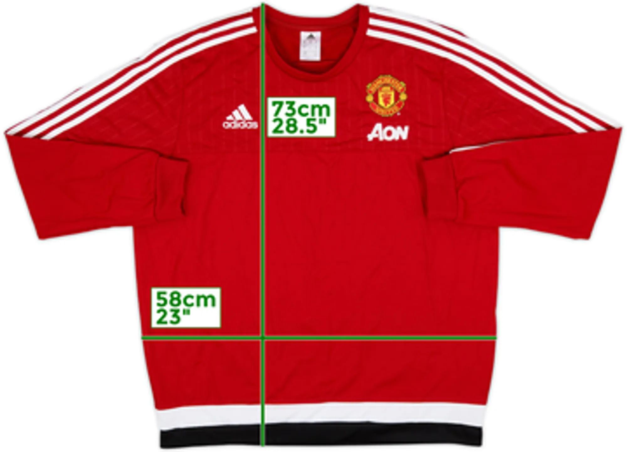 2015-16 Manchester United adidas Sweat Top - 10/10 - (XL)