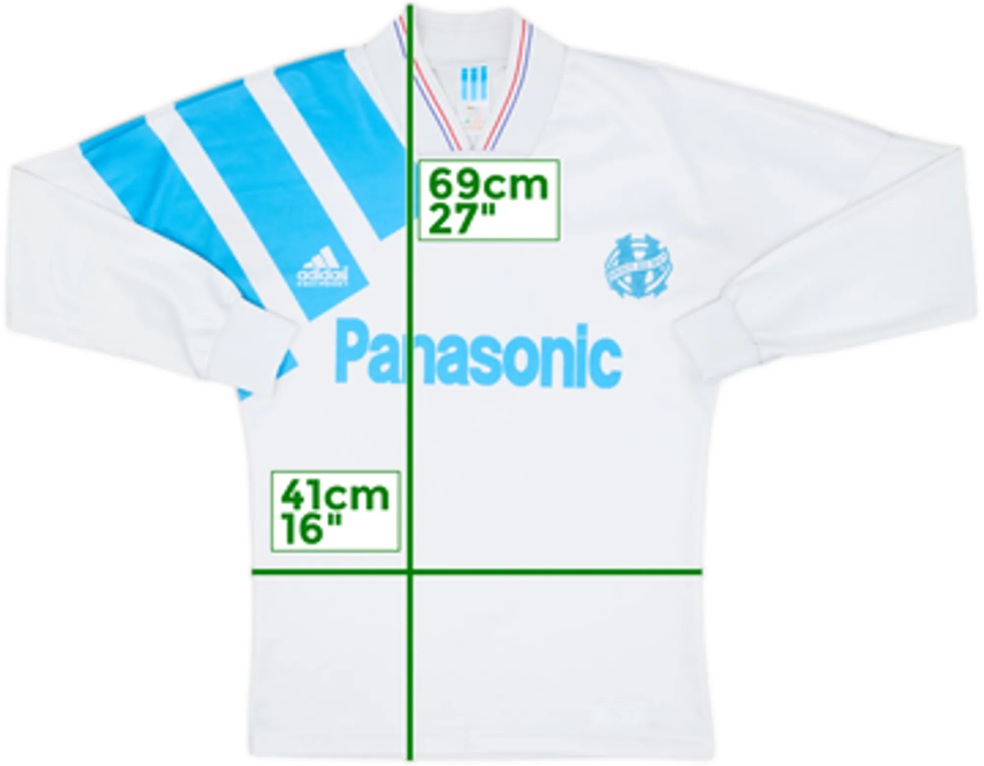 1992-93 Olympique Marseille Home L/S Shirt - 6/10 - (S)
