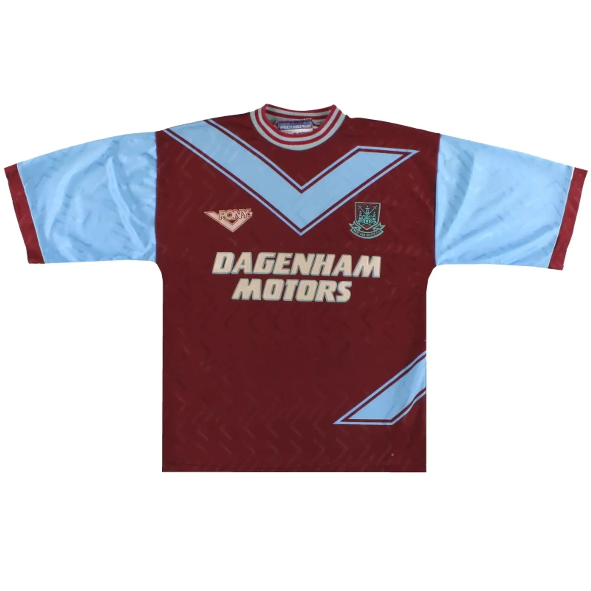 1993-95 West Ham Pony Home Shirt L - West Ham / Good 