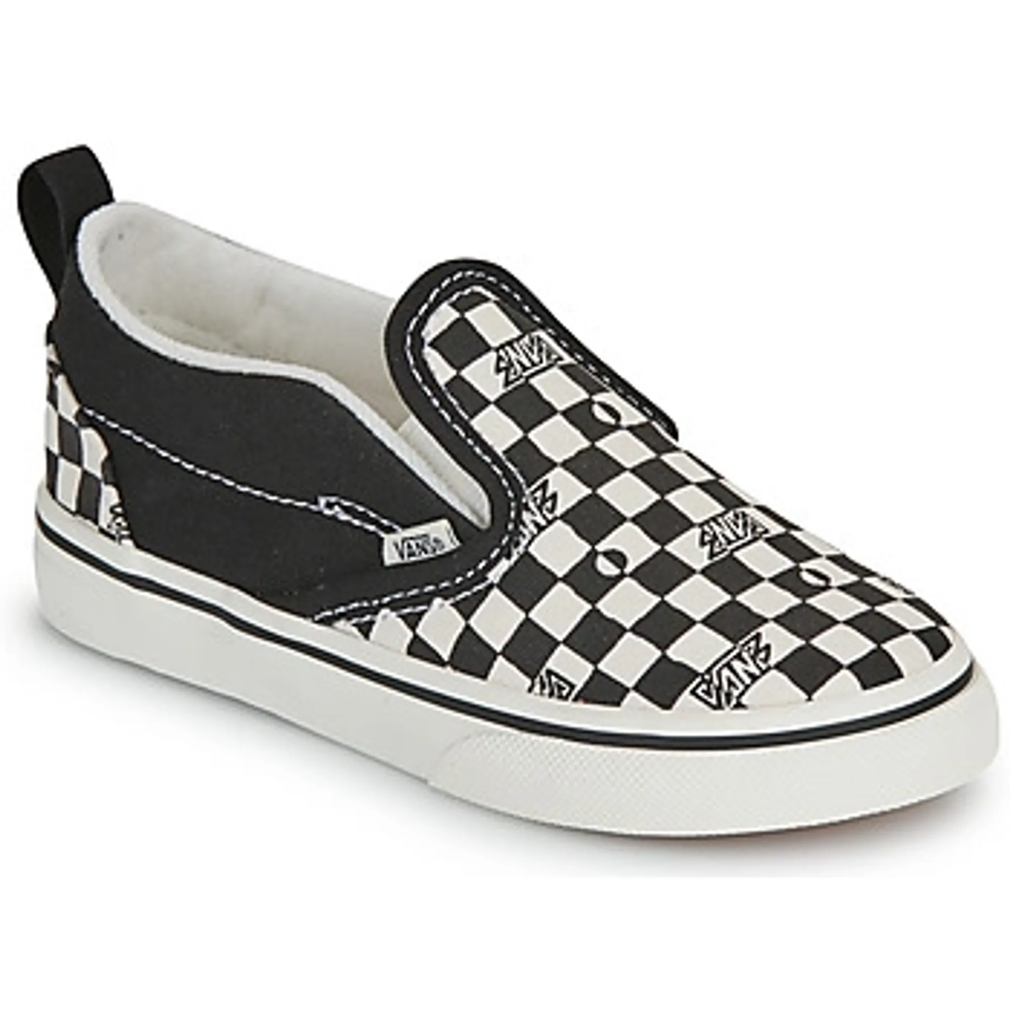 Vans  Slip-On V GEO CHECK BLACK/WHITE  boys's Children's Slip-ons (Shoes) in Black