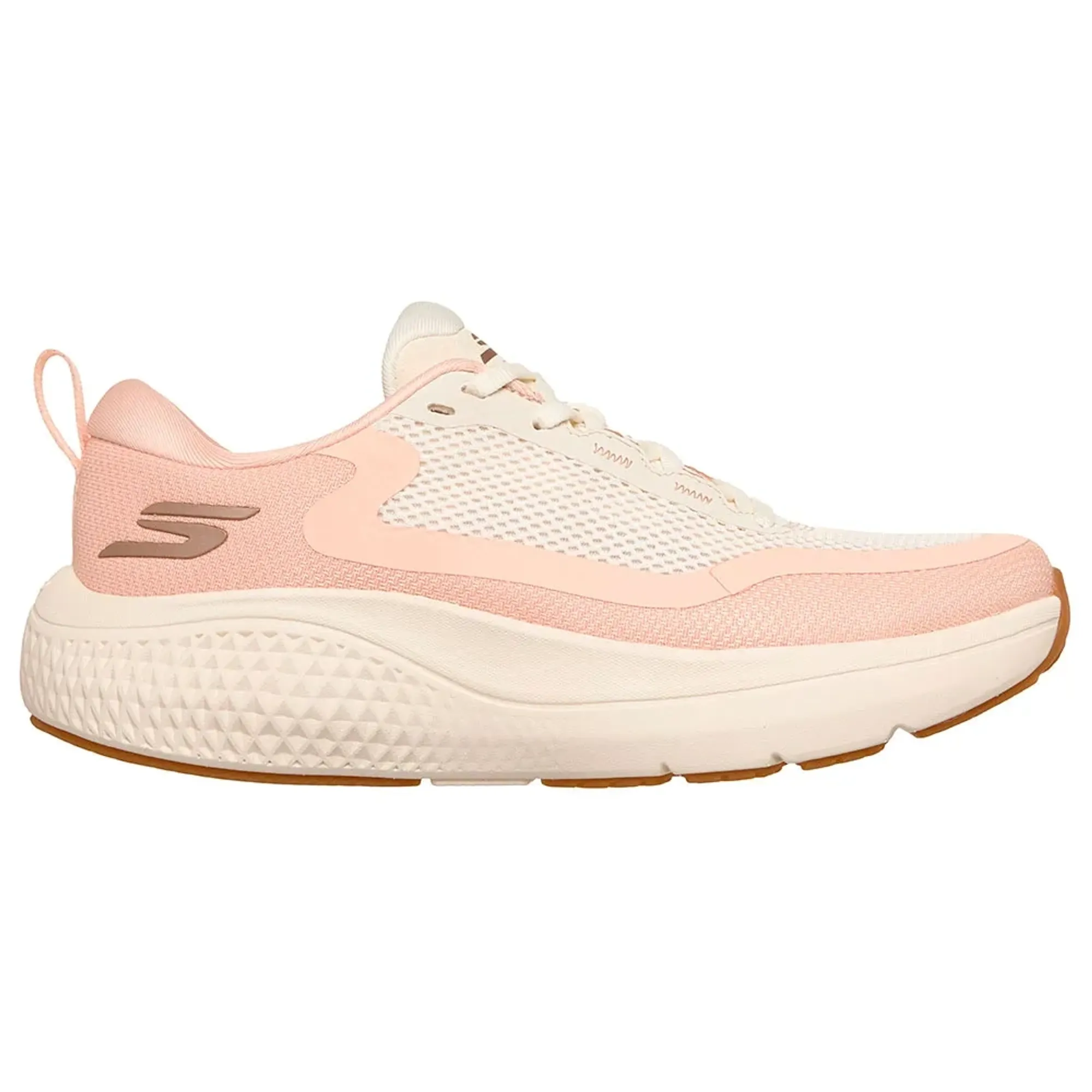 Skechers Women's GO RUN Supersonic Max Sneaker in Off White/Pink