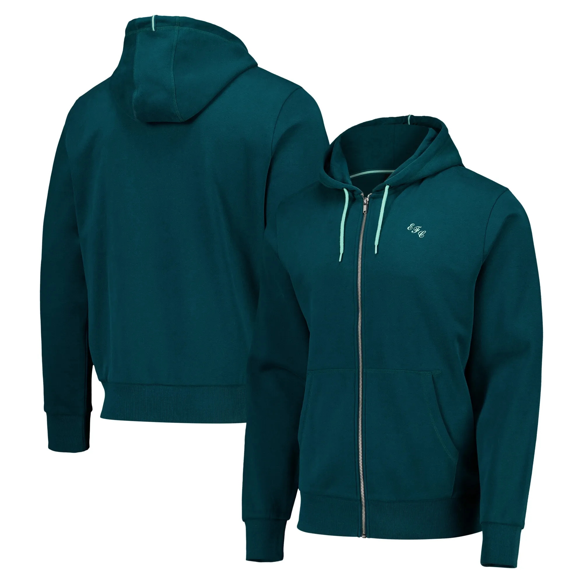 Everton Essentials Full Zip Hoodie - Marine Green - Mens