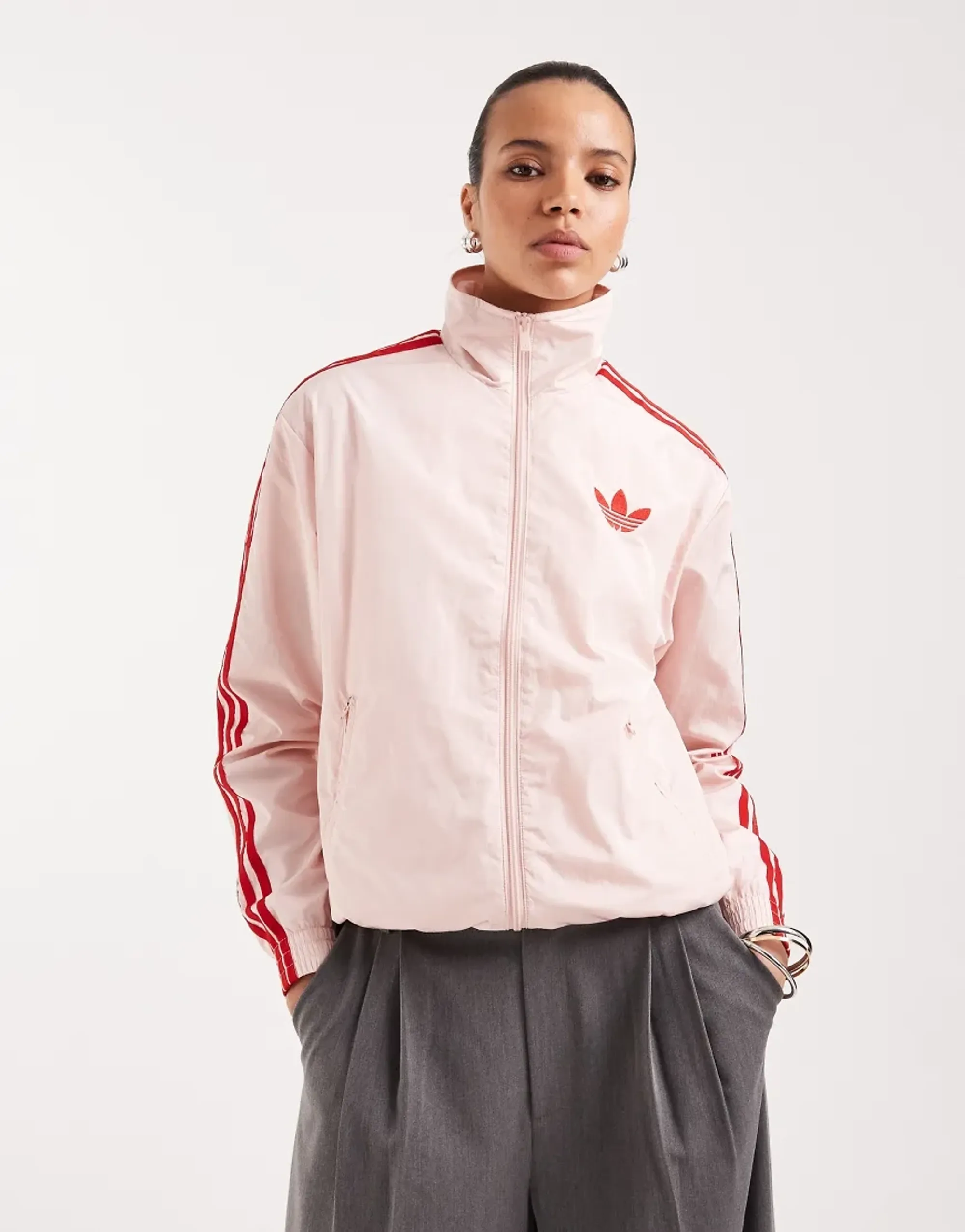 adidas Originals Womens Firebird Loose Track Top Sandy Pink