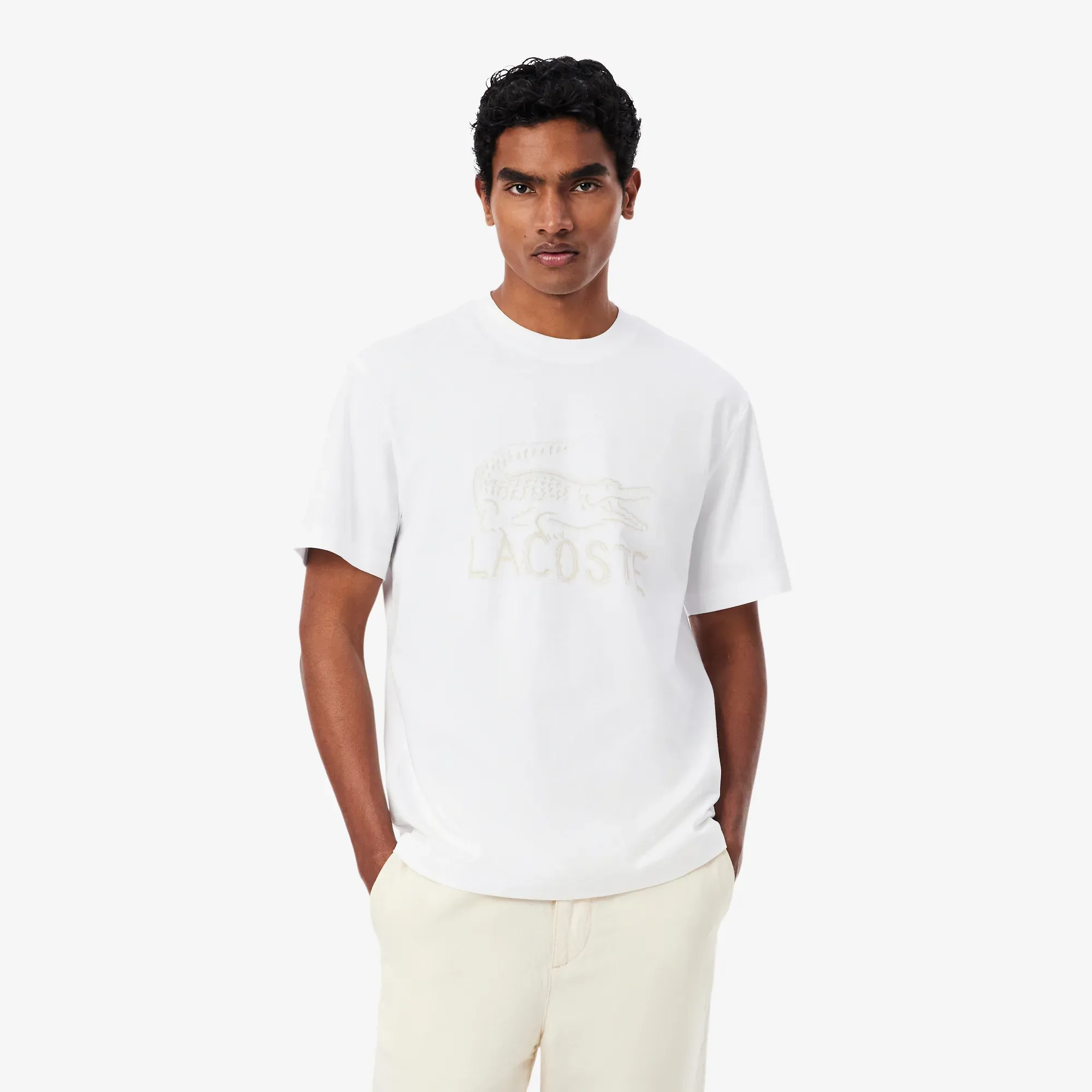 Lacoste Printed Cotton T-shirt - White