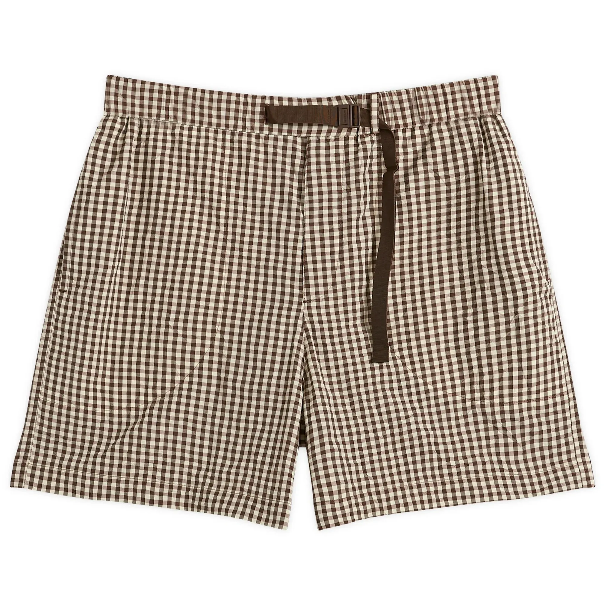Moncler Men's Check Drawstring Shorts Brown