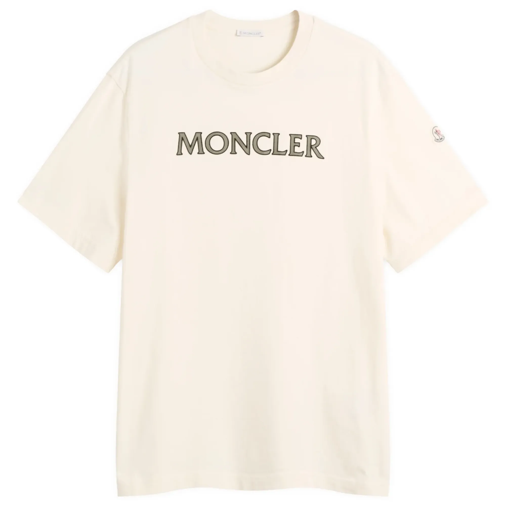Moncler Men's Flocked Logo T-Shirt Beige